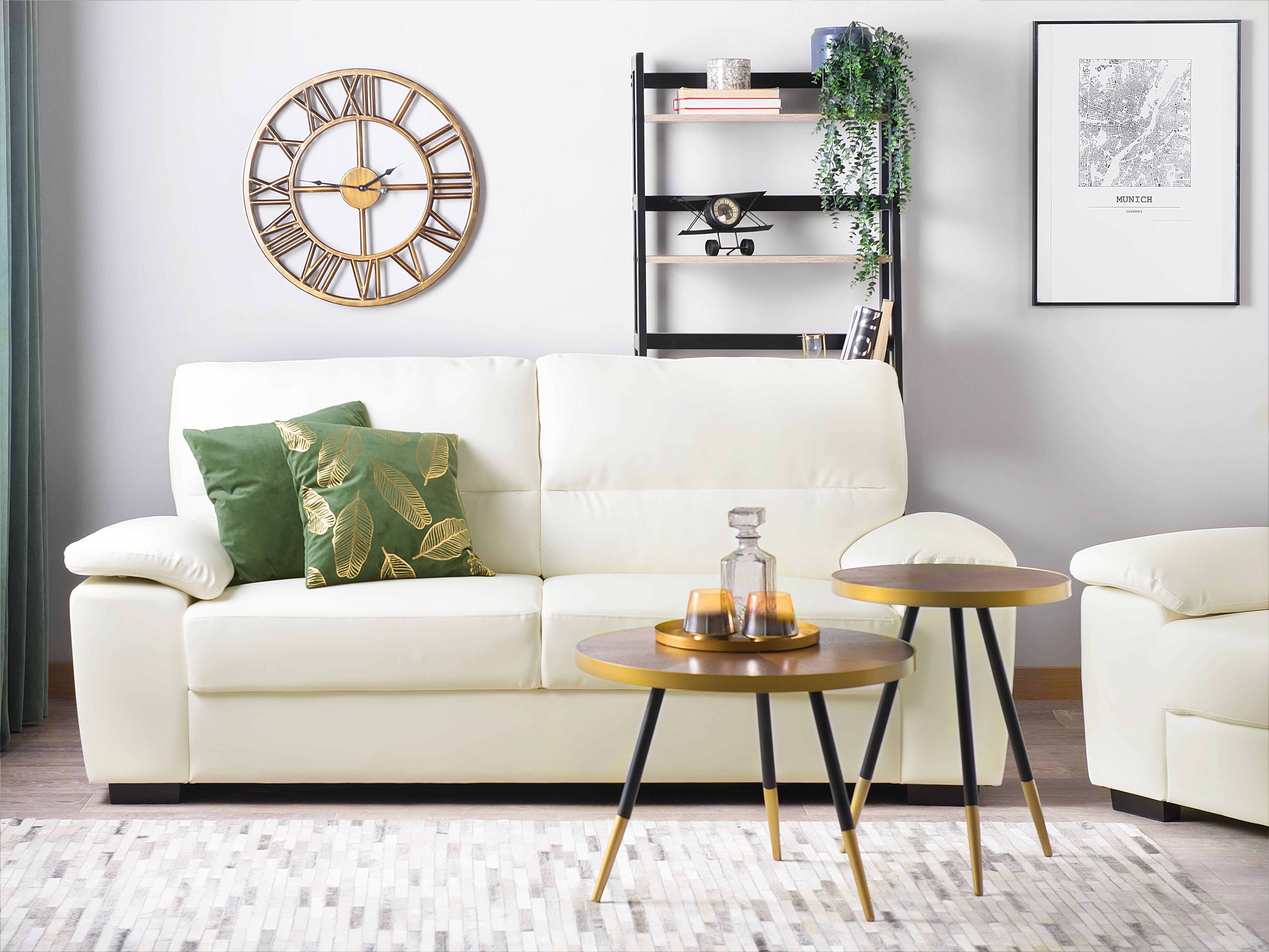 Sofa 3 Seater VOGAR Faux Leather Off-White
