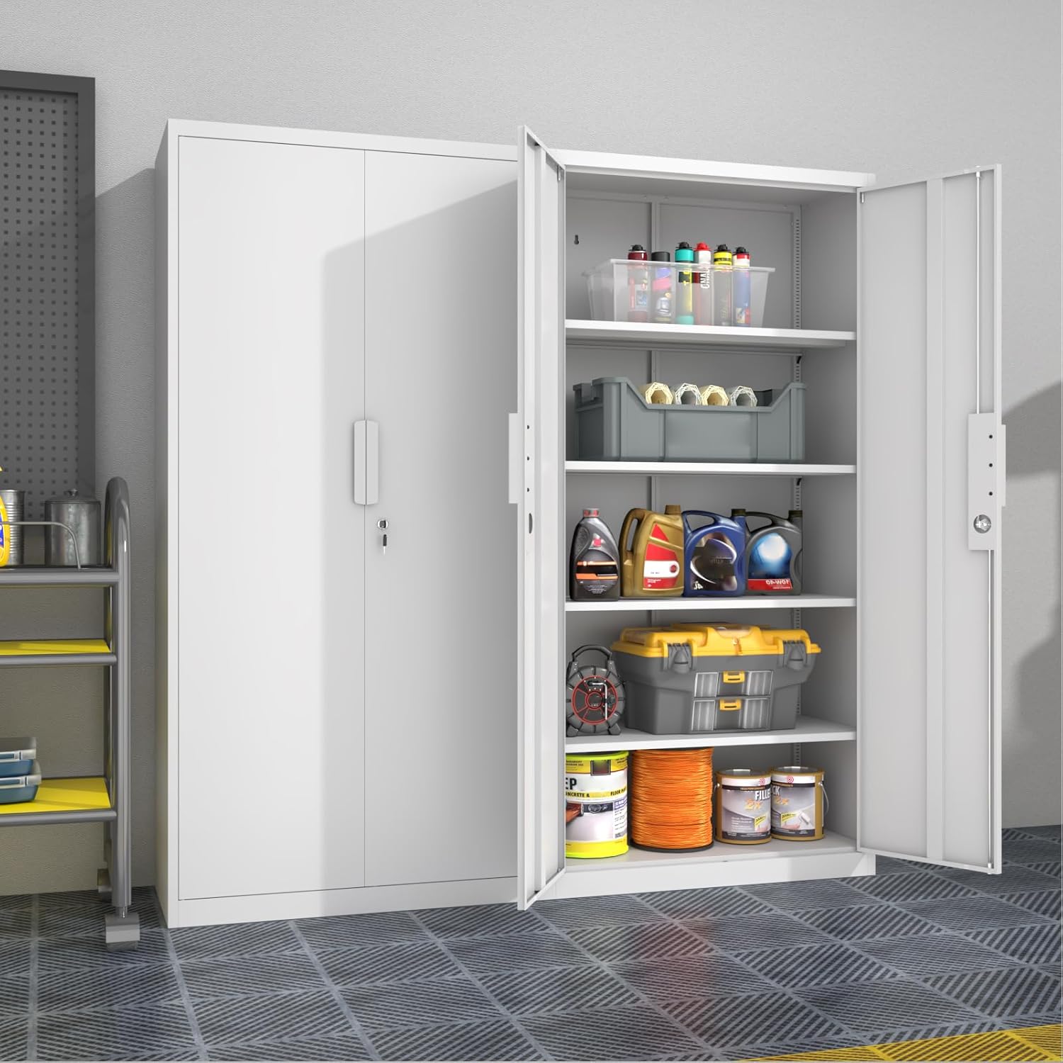 Metal Garage Storage Cabinet with Lock, 71