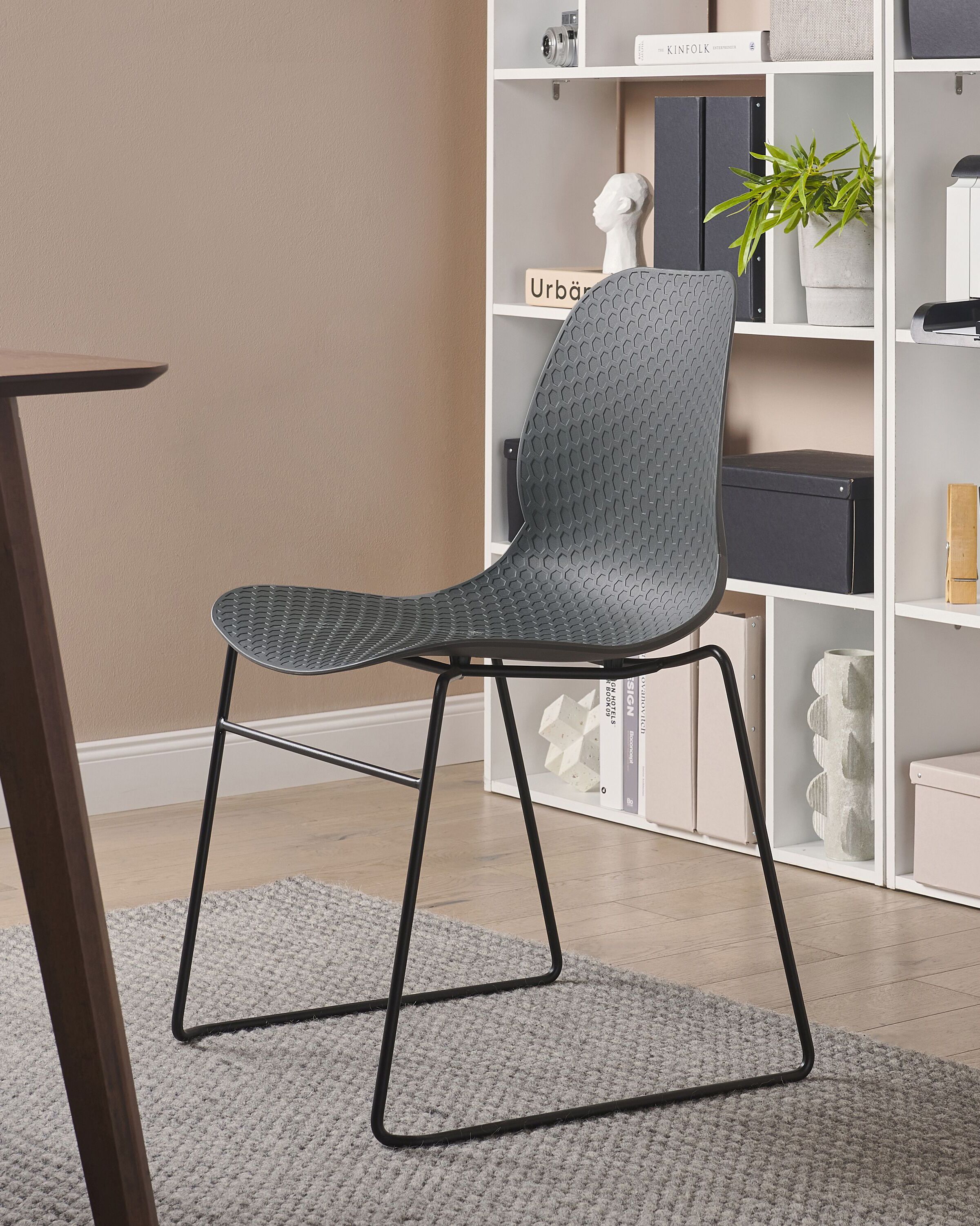 Set of 4 Conference Chairs PANORA Dark Grey