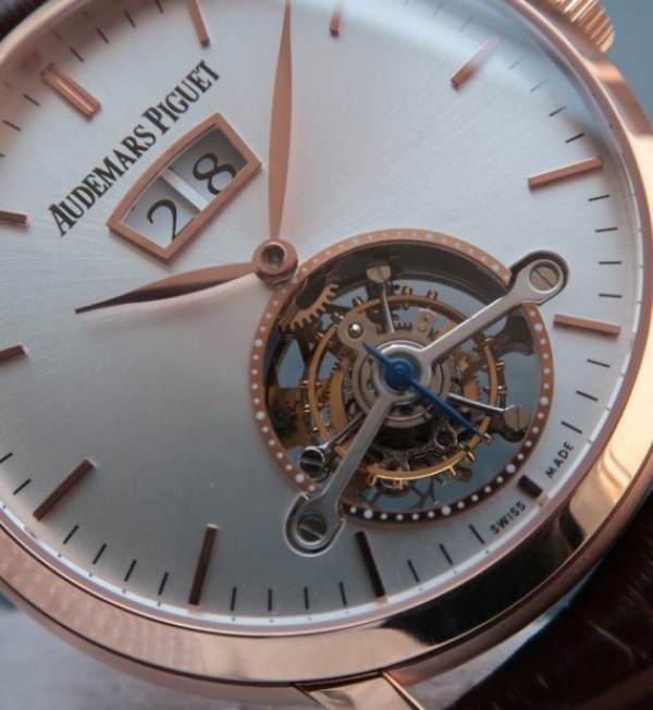Replica Audemars Piguet TF Jules Tourbillon RG Big Date White Dial - Elite Watch Atelier
