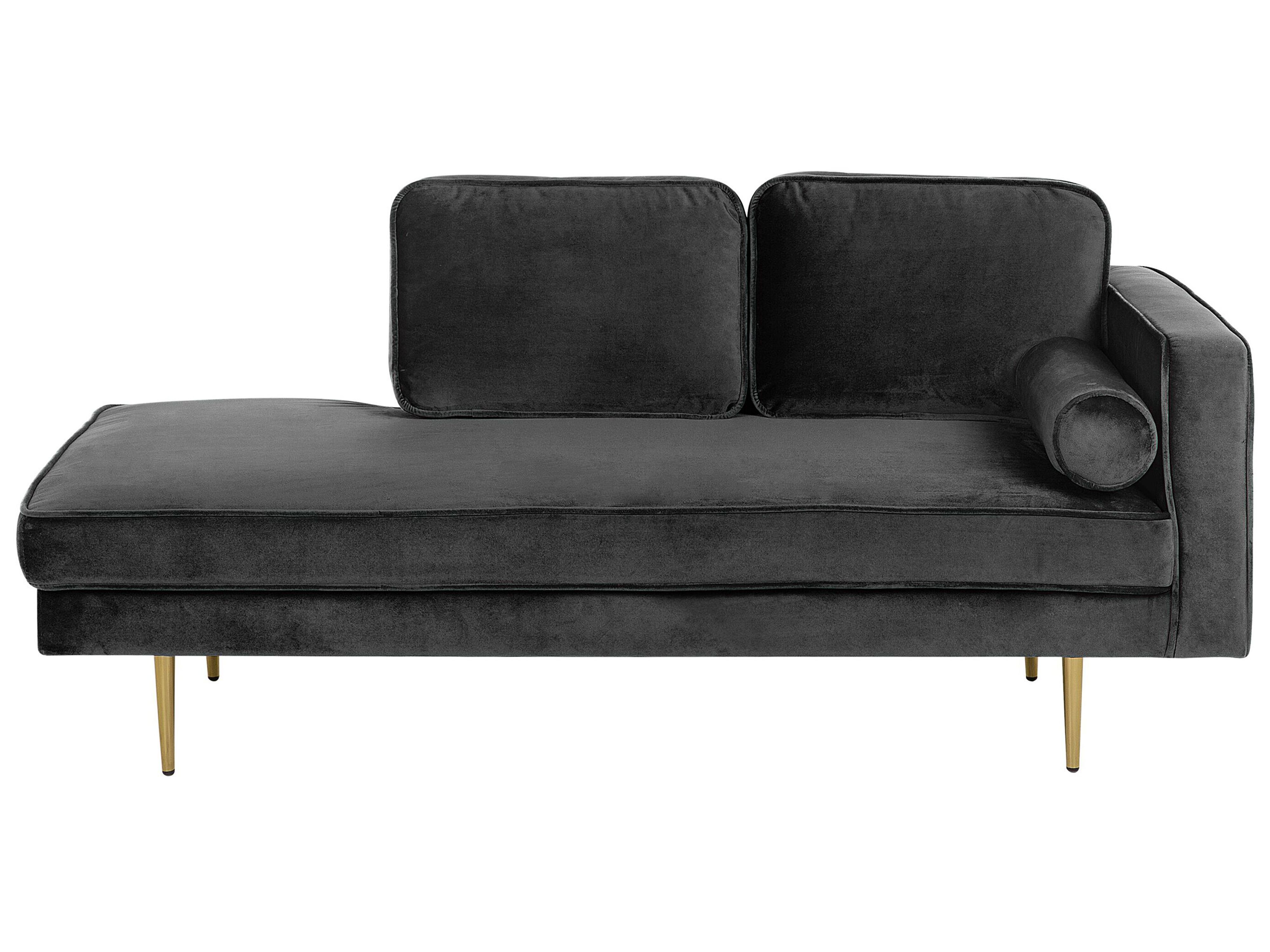 Right-Hand Chaise Lounge MIRAMAS Velvet Black