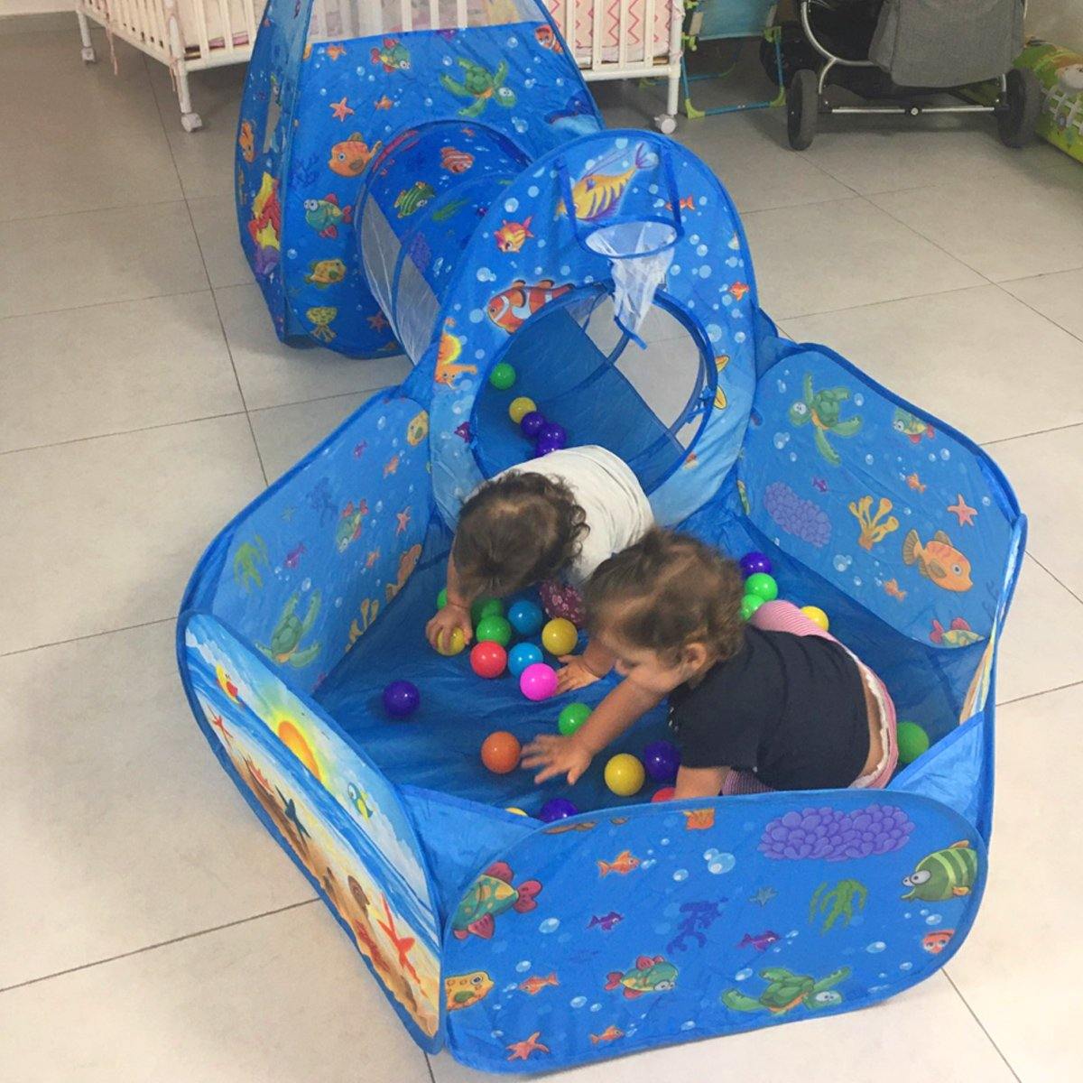 MiniSpeeltuin | 3-in-1 Speeltent, Ballenpoel en Tunnel
