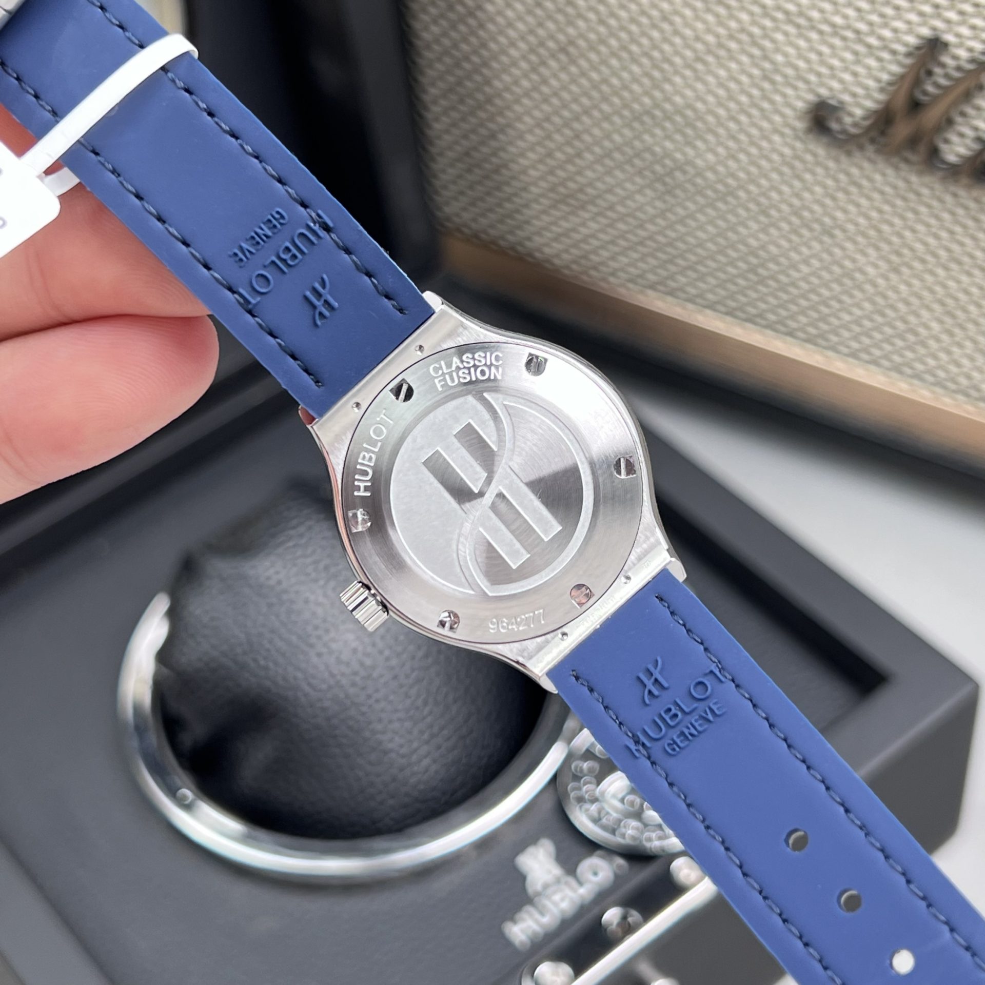Hublot Replica Watch Classic Fussion Custom Blue Dial Moissanite Diamonds 33mm - Top club