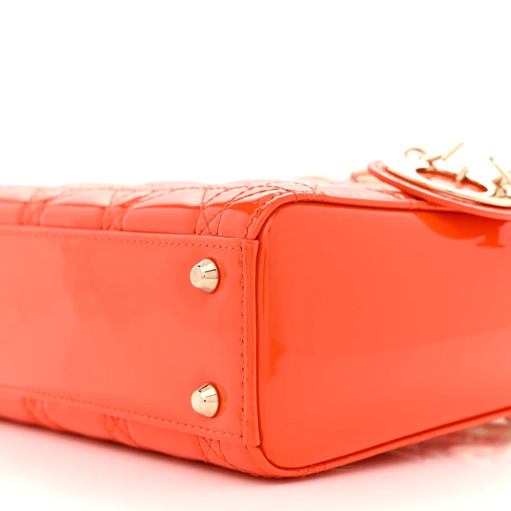 Superfake Dior Mini Lady Bag – Stunning Orange Patent Finish1:1High-quality replica
