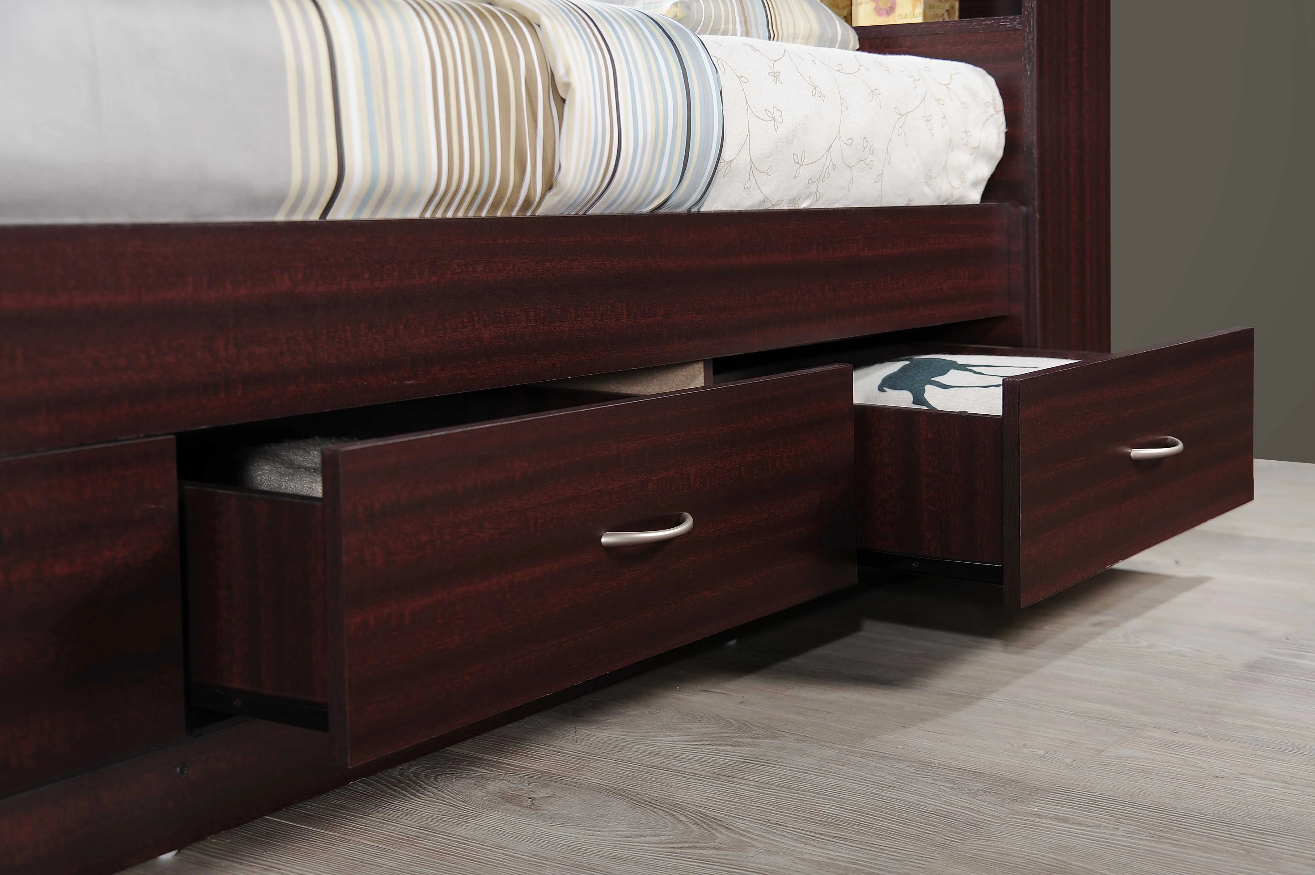 Hodedah Twin-Size Captain Bed with 3-Drawers and Headboard in White - Image 50