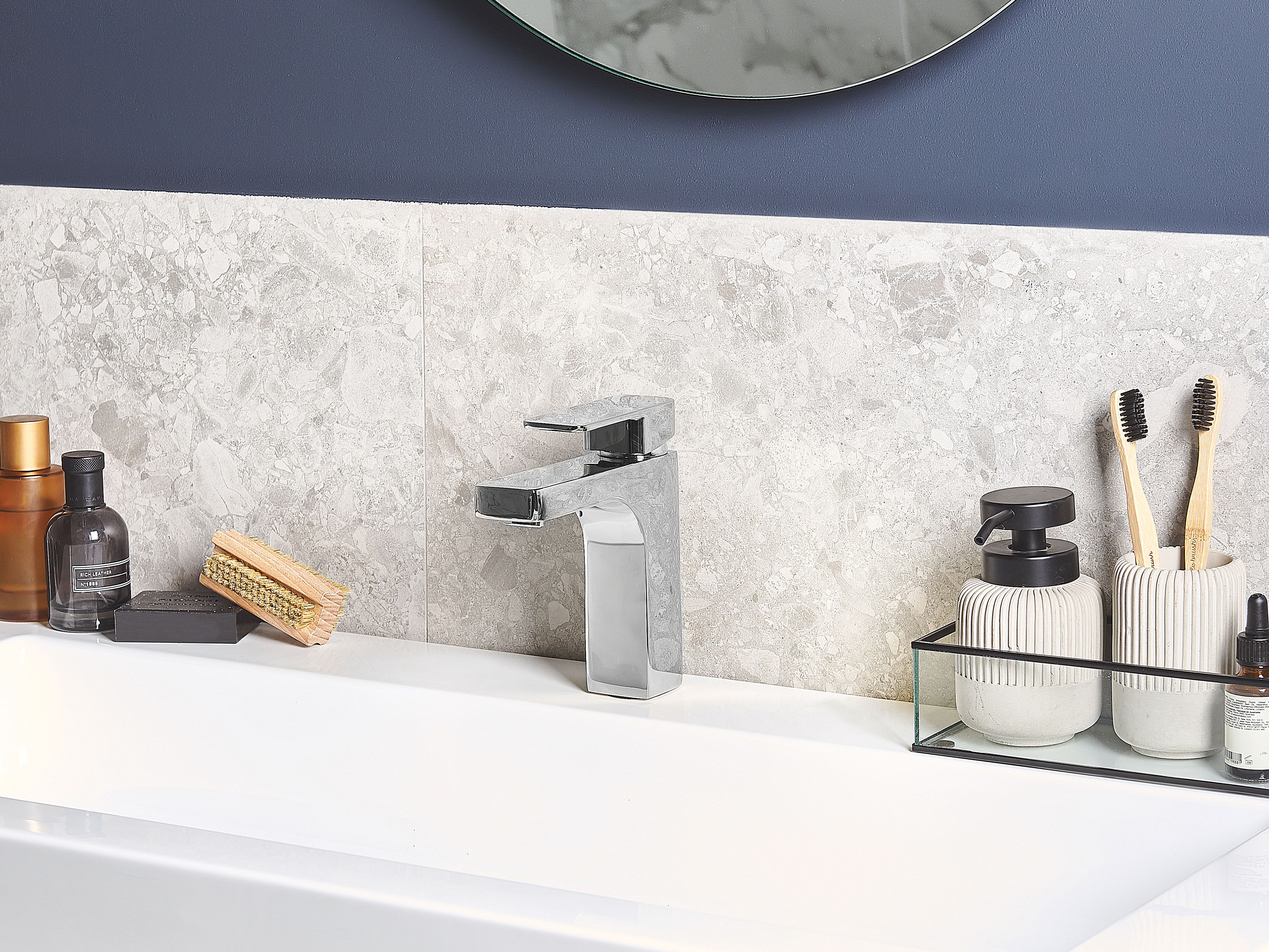 Basin Mixer Tap IRUPU Brass Silver