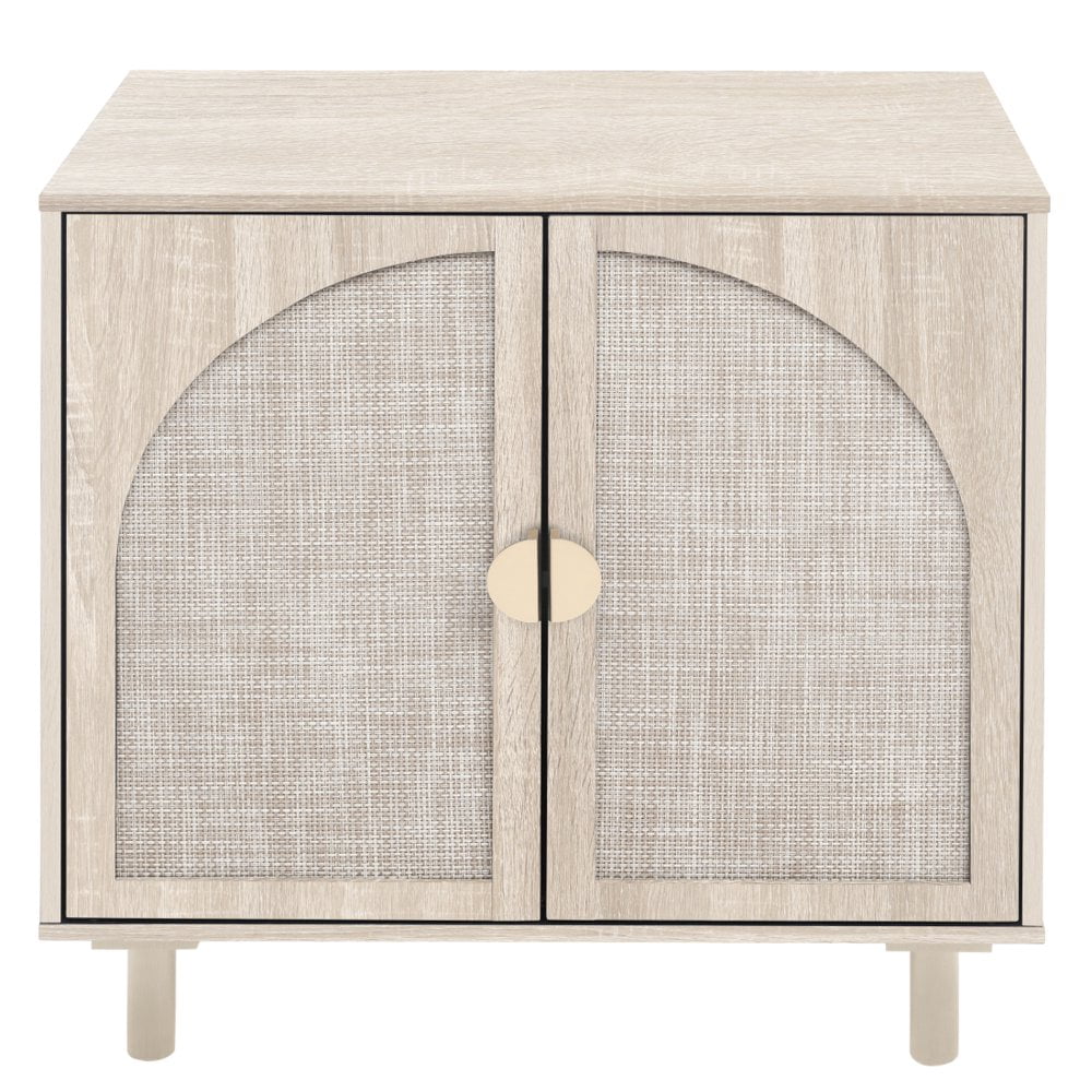 Tcbosik Rattan Storage Cabinet, Boho Sideboard Buffet Cabinet, Accent Cabinet with 2 Doors and Adjustable Shelves, Living Room, Kitchen, Dining Room, Hallyway, Black - Image 16