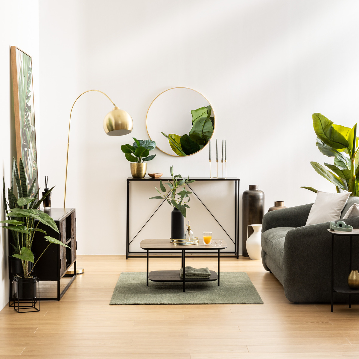 Coffee table with 1 shelf "Hodia" Black, 75x75x38 cm