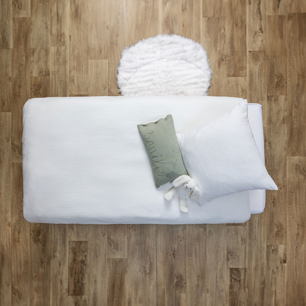 Bed linen set "Lili" Cotton gauze, white, 140x200 cm