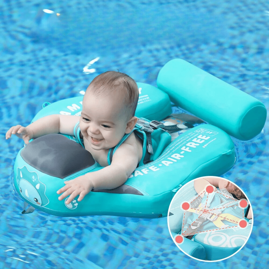 Niet-opblaasbare Smart Float Zwemtrainer - biedt veilige ondersteuning met riemen en een robuust vlotterringontwerp - voor baby’s in het water -
