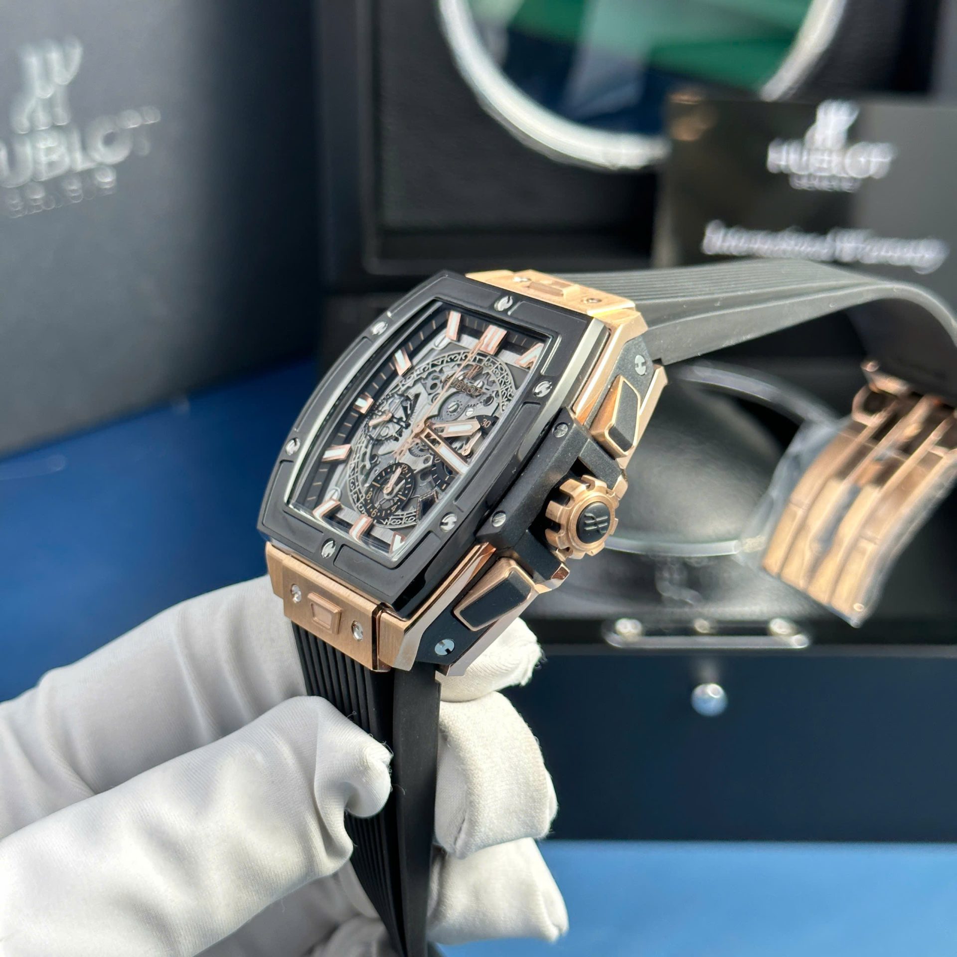 Hublot Spirit Of Big Bang King Gold Replica Watch Rubber Strap 42mm - Top club