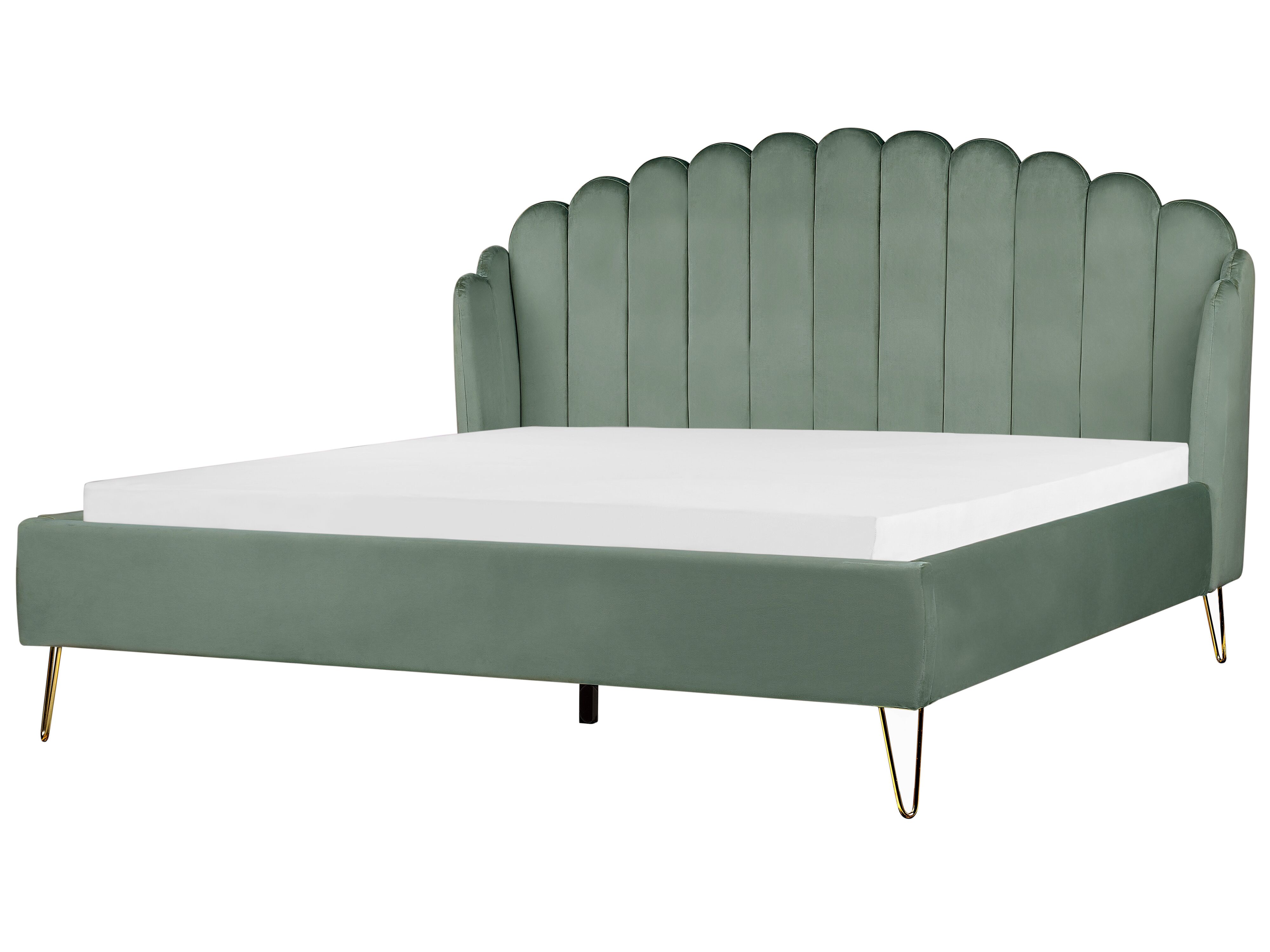 Bed Velvet AMBILLOU 180 x 200 cm (EU Super King) Green