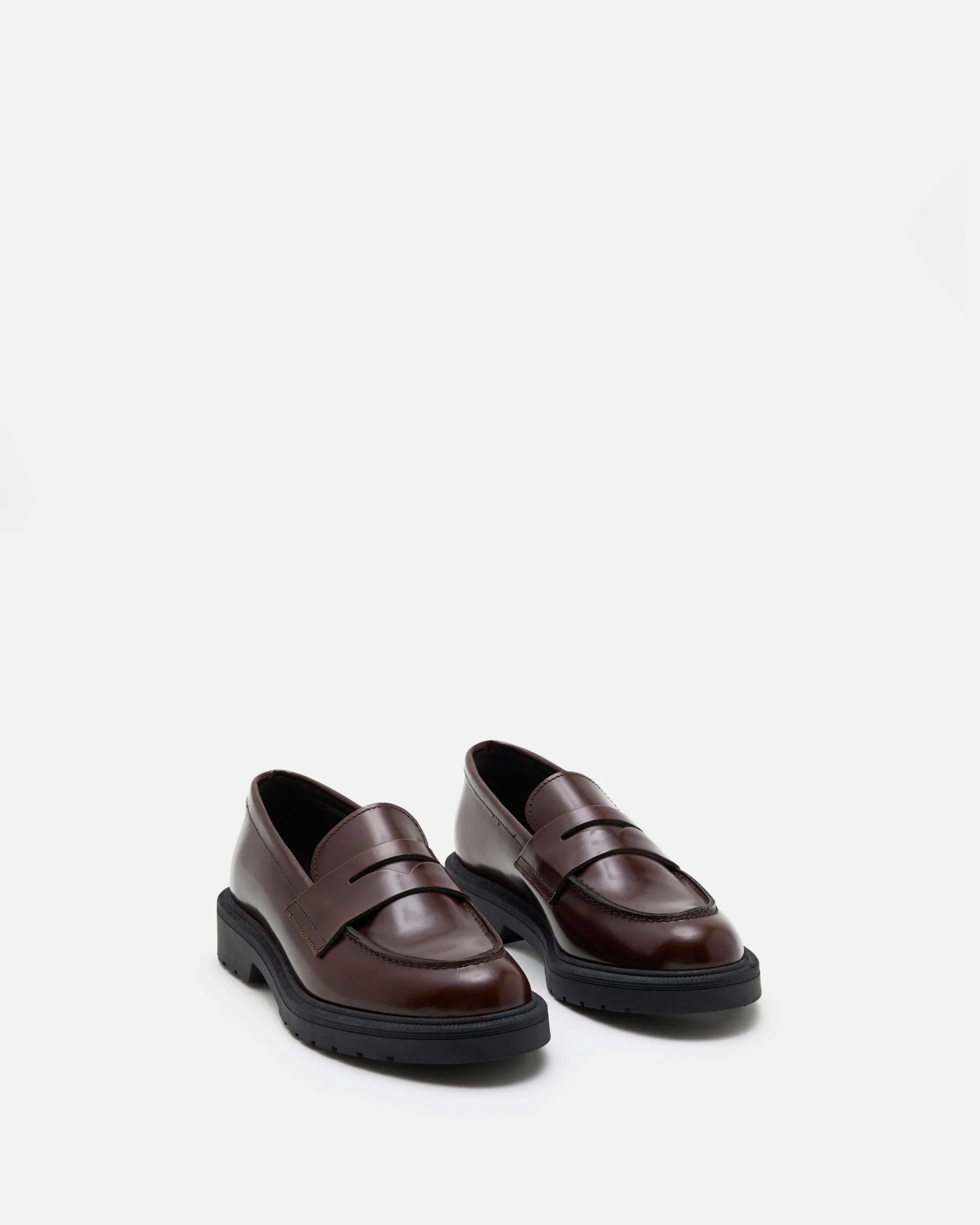 MOCASSINS GALILEA - En cuir à bouts ronds cognac