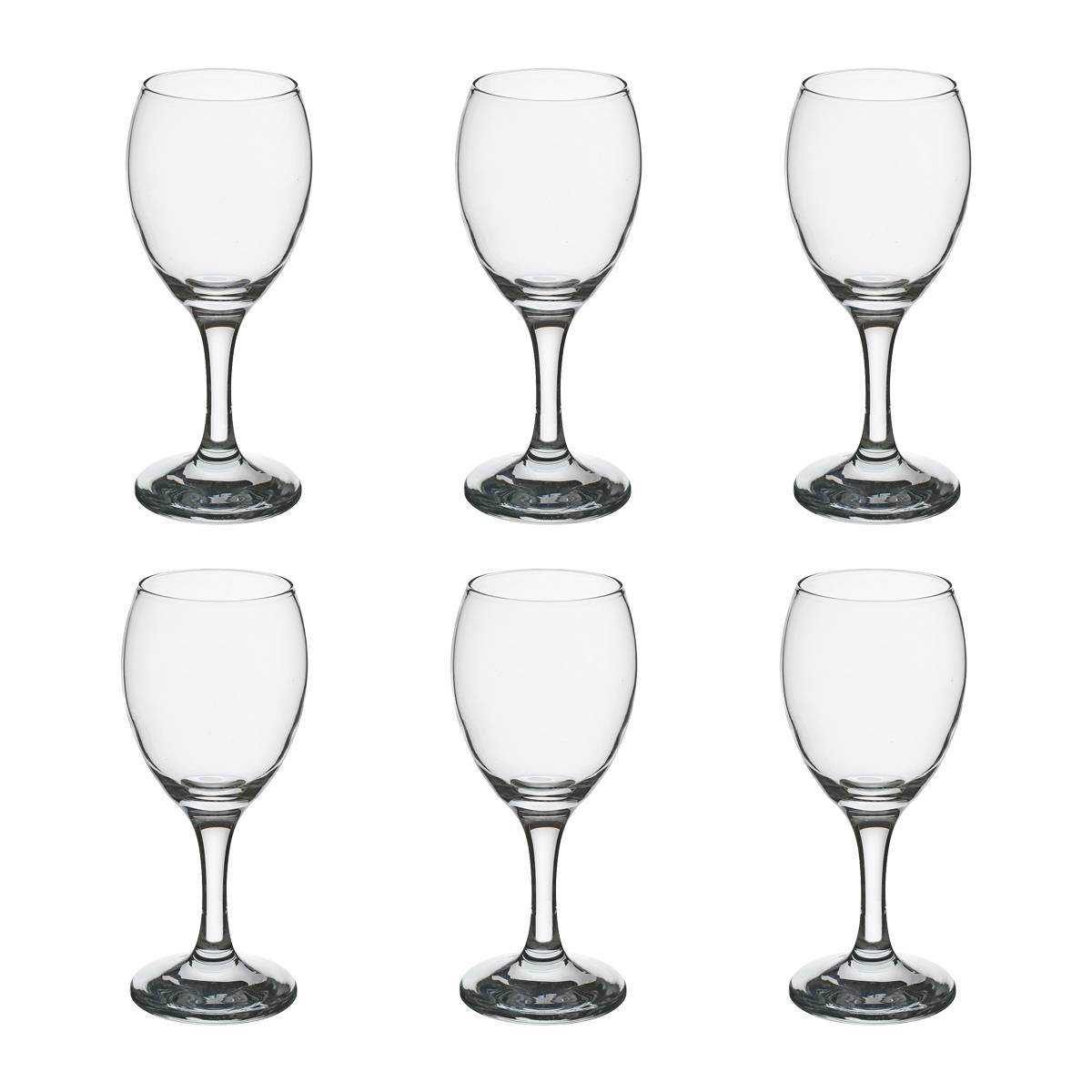 Set of 6 "Paola" wine glasses 198 ml, Transparent