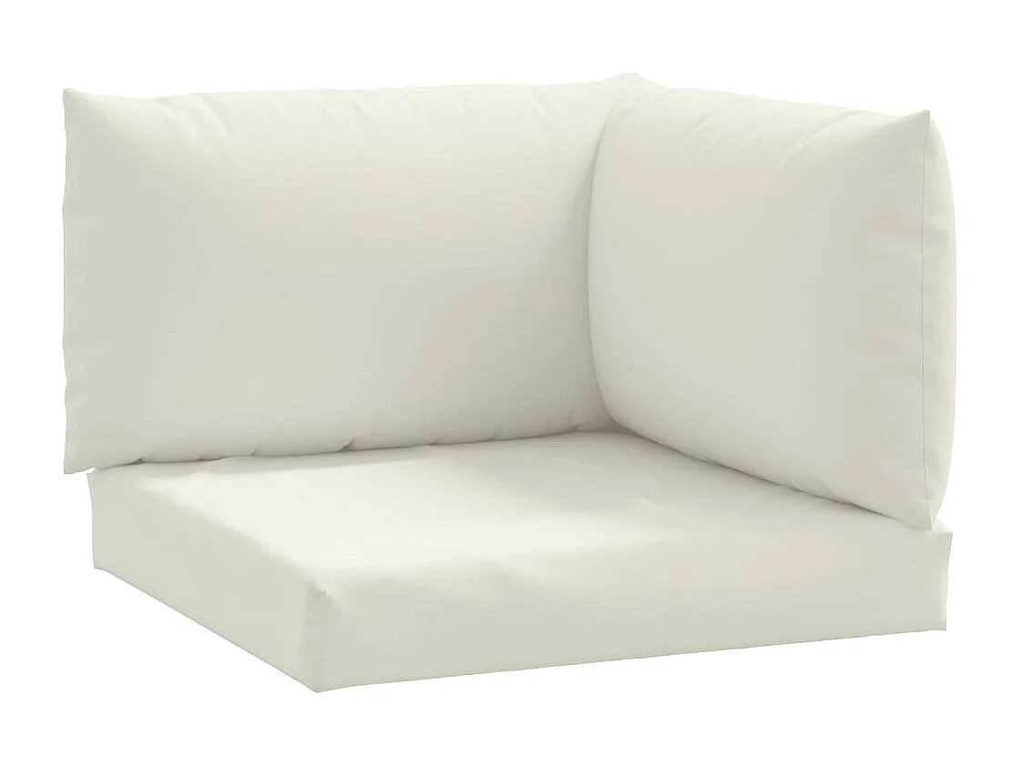 Coussins de palette lot de 3 crème mélangé tissu