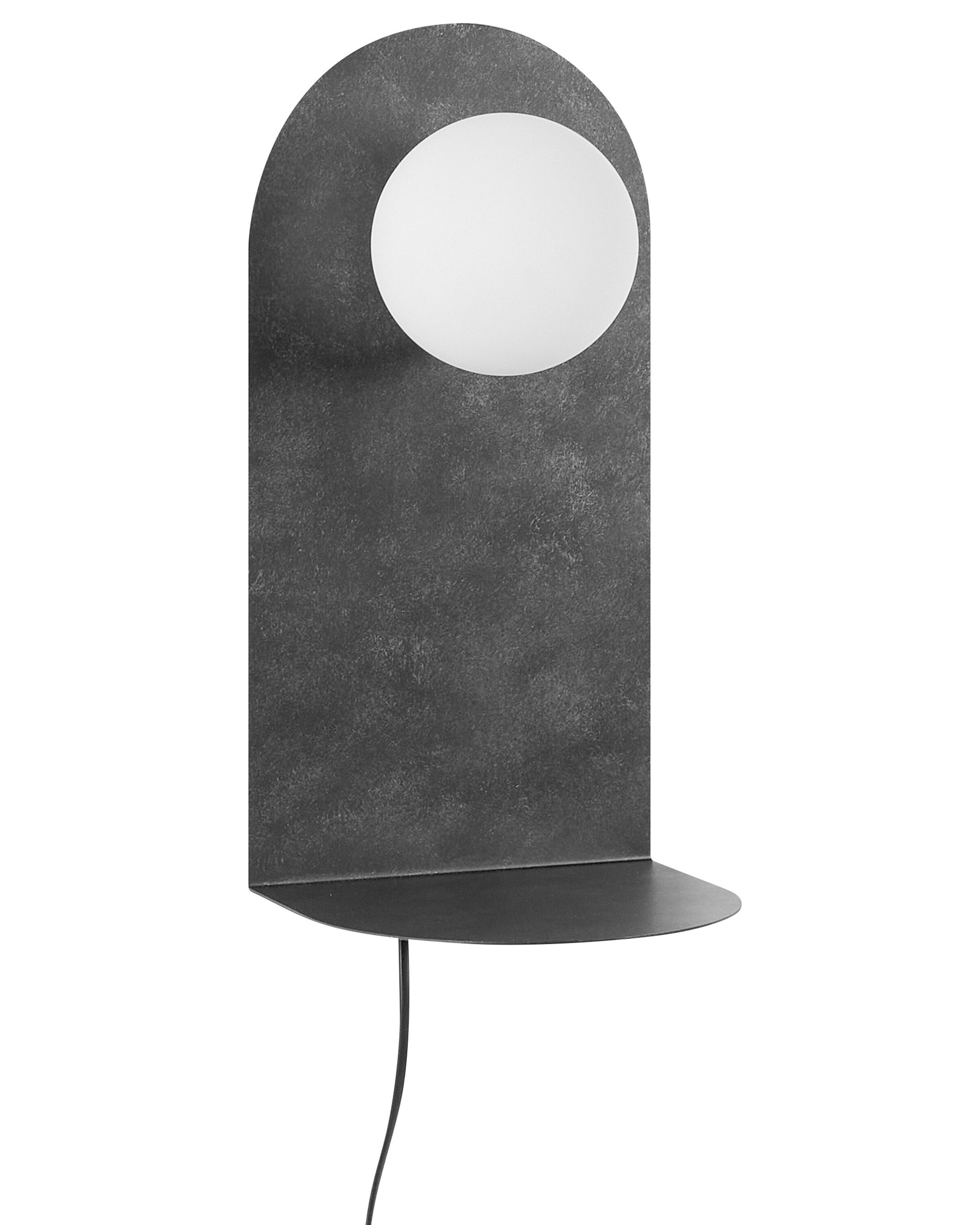 Wall Lamp MAPI with Shelf Metal Graphite Grey