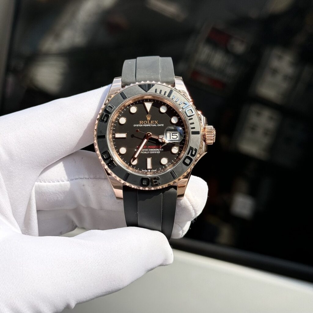Rolex Yacht-Master Replica 11 Watch Gold Wrapped Black Dial 40mm - Elite Watch Atelier