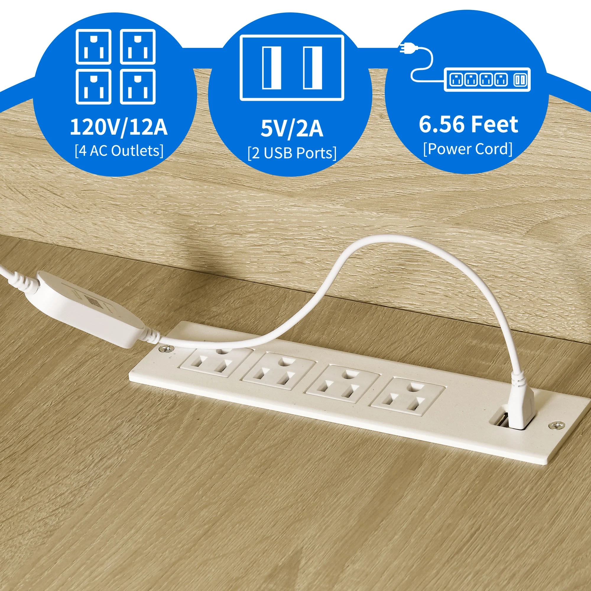 Dextrus L Shaped Desk with Power Outlets & LED Lights, Computer Desk with 3 Drawers and 3 Storage Shelves, White Office Desk Corner Desk for Home Office - Image 24