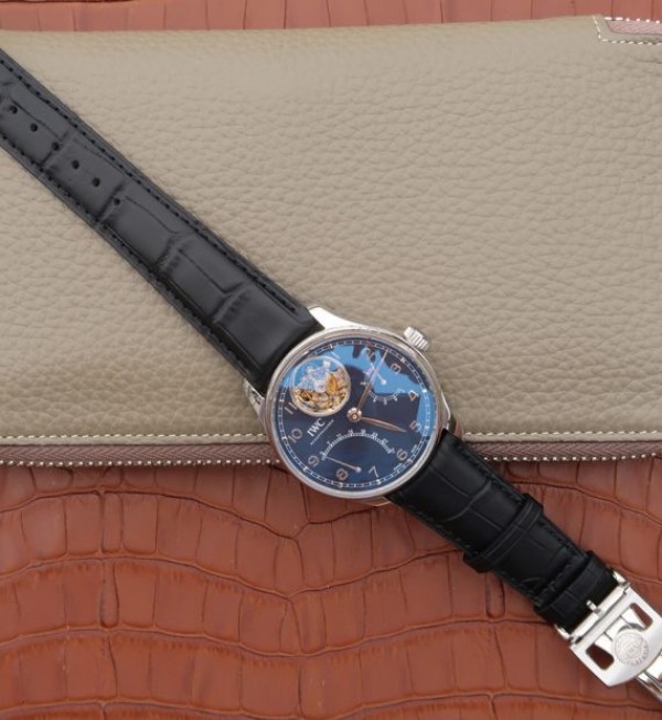 Replica IWC AZ Portuguese Tourbillon IW5046 Blue Dial - Top club