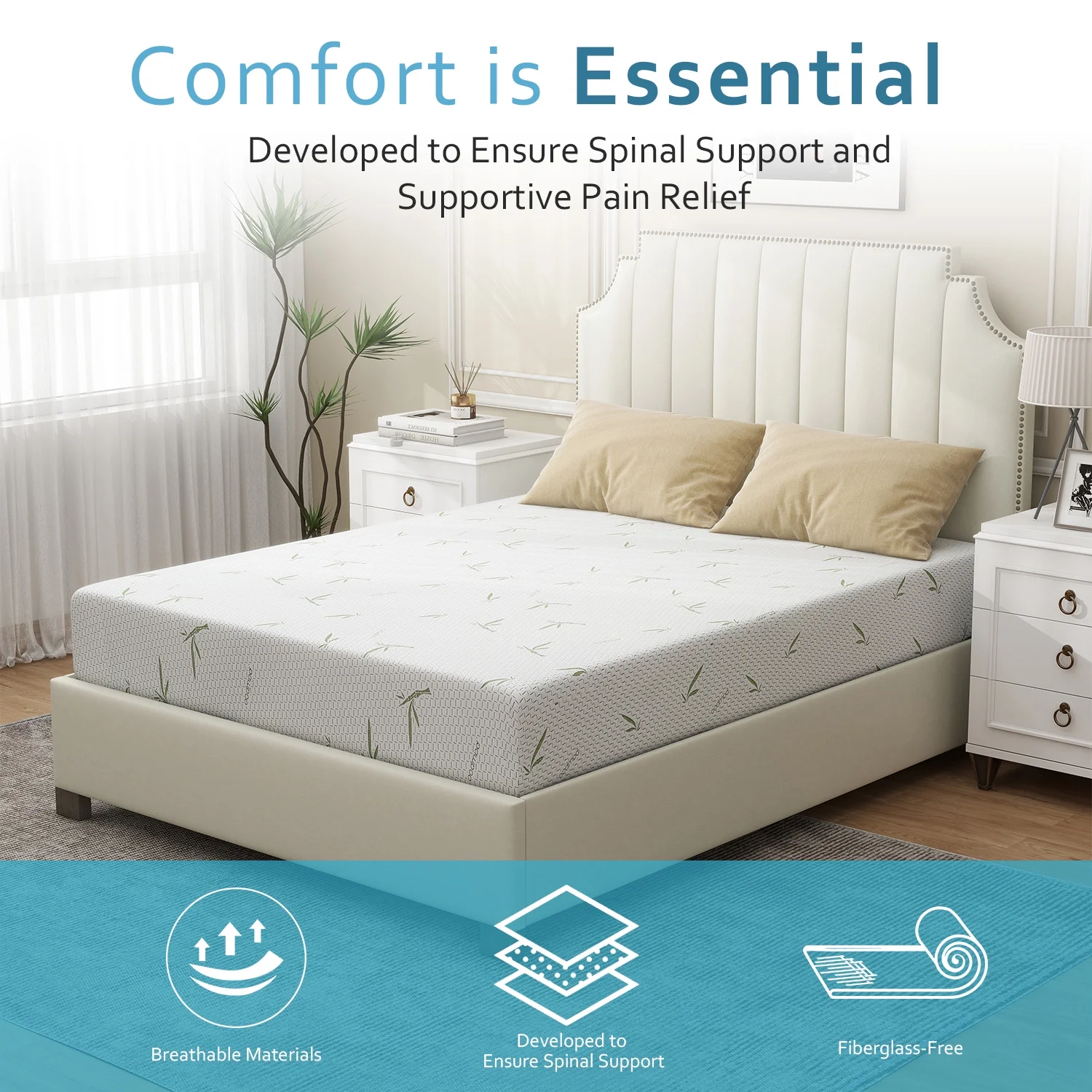 6'' Twin Size Memory Foam Mattress with Cover Breathable Bed Mattress in a Box, CertiPUR-US, Made in USA - Image 13