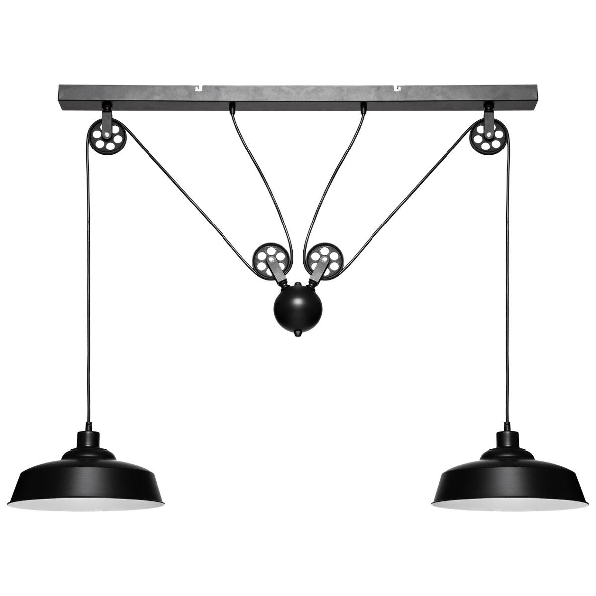 Suspension lamp "Ezio" Black metal, L.120 cm