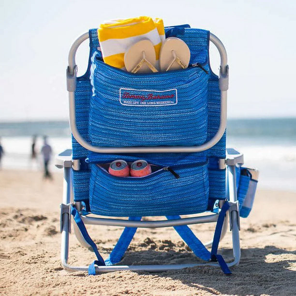 Tommy Bahama Backpack Beach Chairs, Blue, 2 Pack - 300 lb Capacity - Image 4 Tommy Bahama Backpack Beach Chairs, Blue, 2 Pack - 300 lb Capacity - Image 4