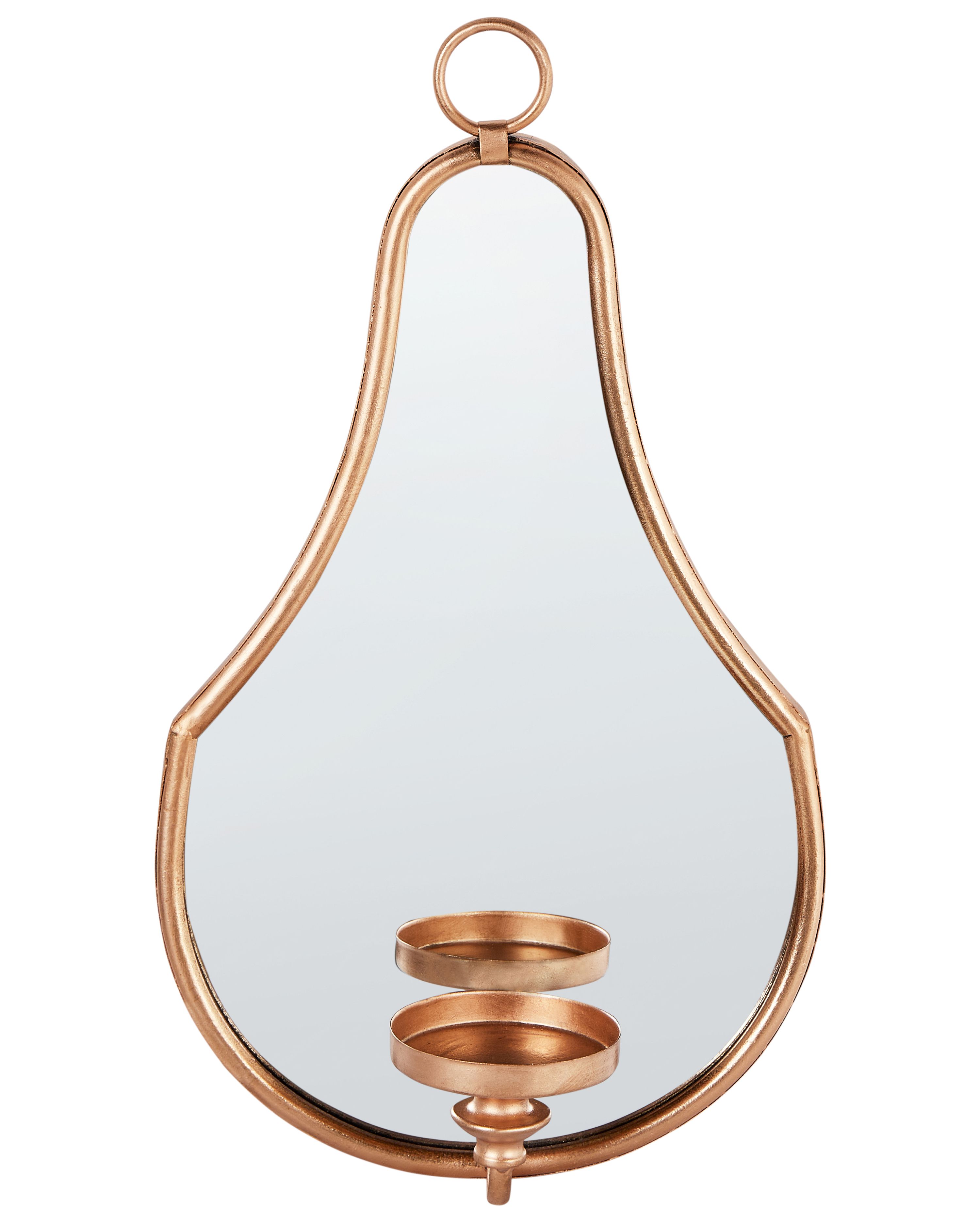 Wall Candle Holder BAZARNES Metal 45 cm Gold