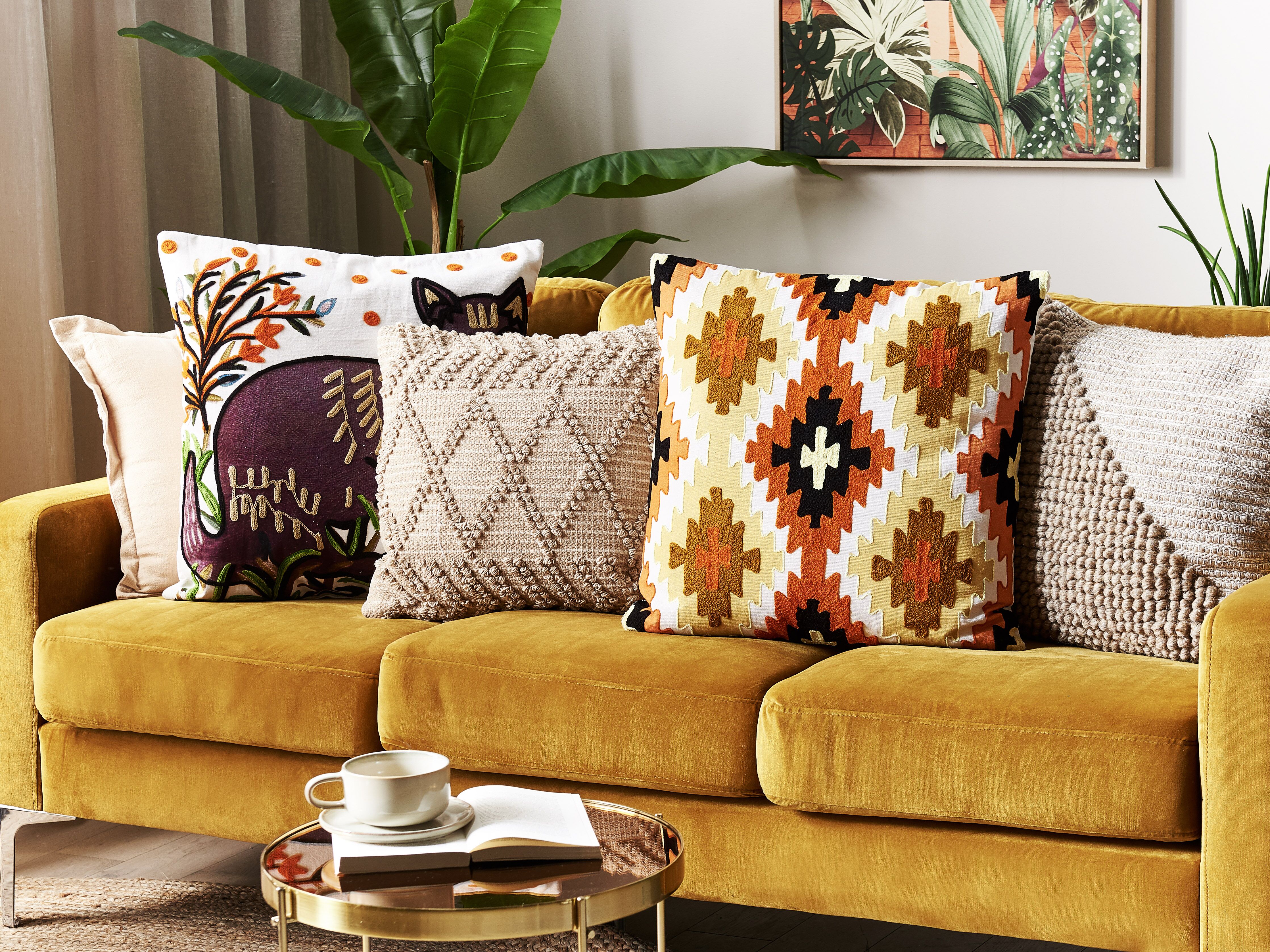 Throw Cushion SERAMPORE Cotton 50 x 50 cm Multicolour Geometric Pattern