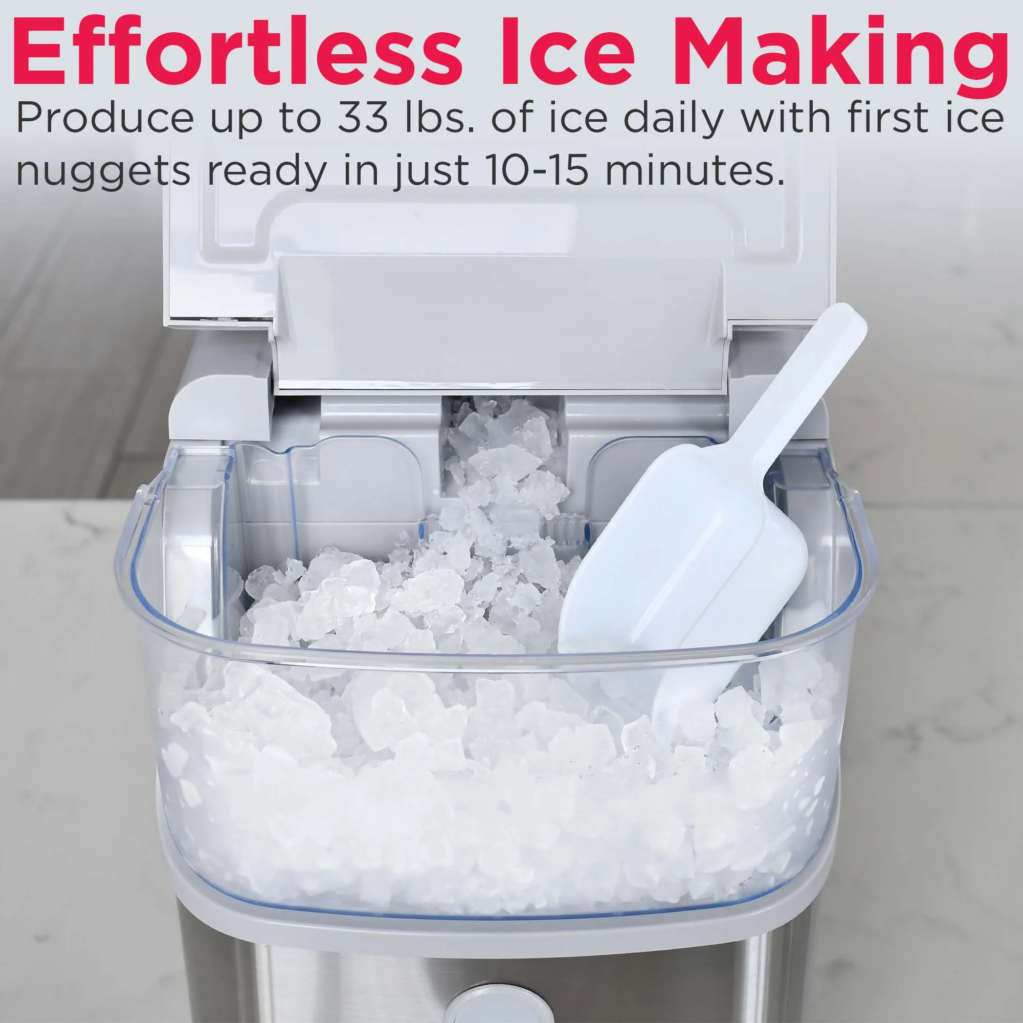 Frigidaire, 33 Lbs. Nugget Ice Maker, Black Stainless Steel, EFIC228 - Image 12
