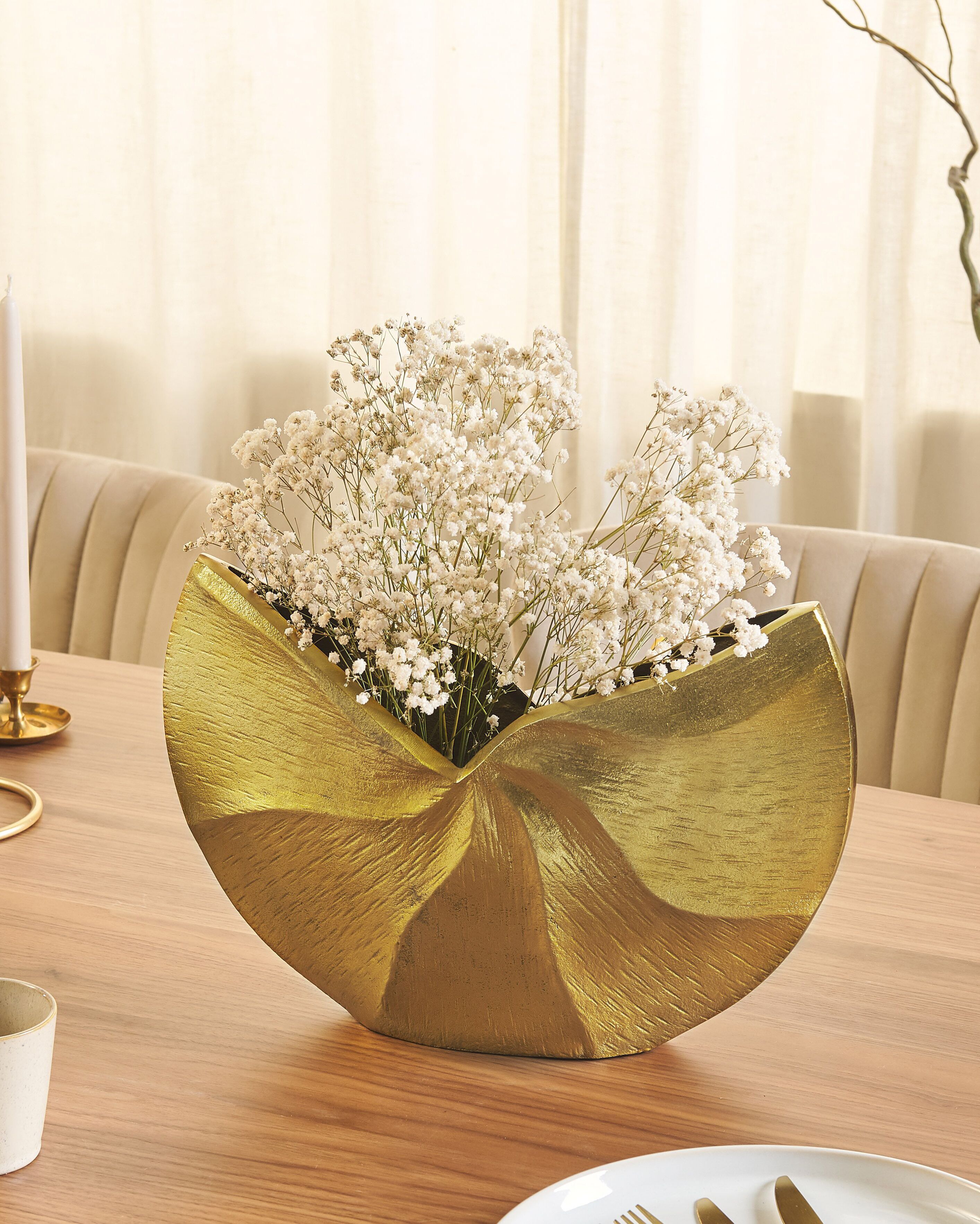 Flower Vase HATTUSA Metal 26 cm Gold