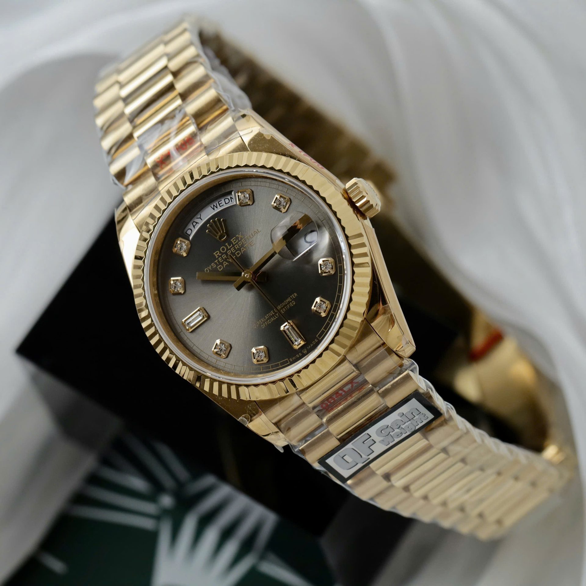 Rolex Day-Date M128238 Replica Watch Gray Dial Weight 159Gram QF Factory 36mm - Top club