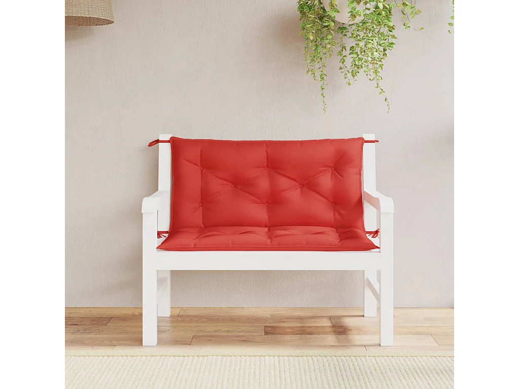 Coussins de banc jardin lot de 2 rouge 100x50x7 cm tissu Oxford