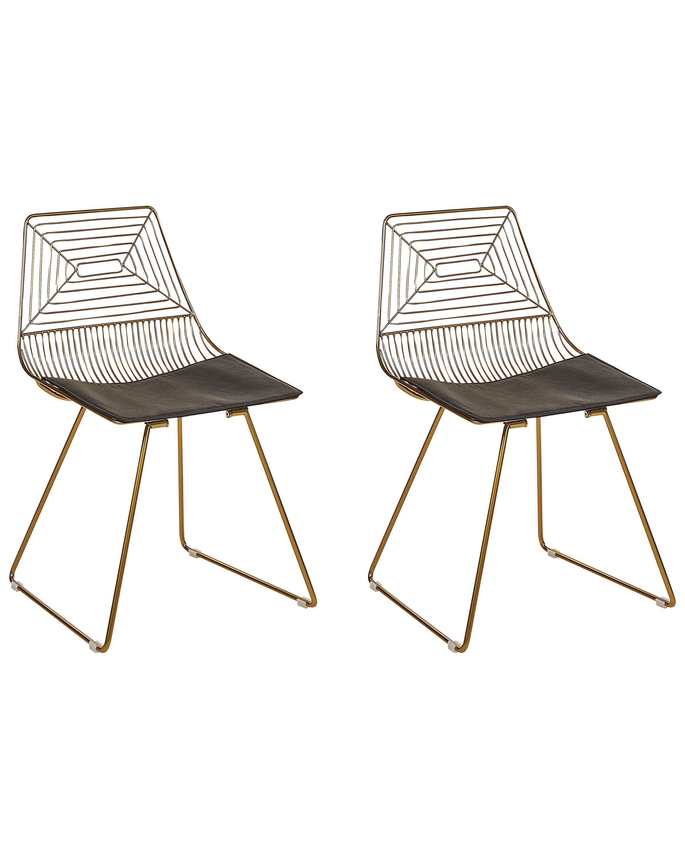 Set of 2 Dining Chairs BEATTY Metal Gold