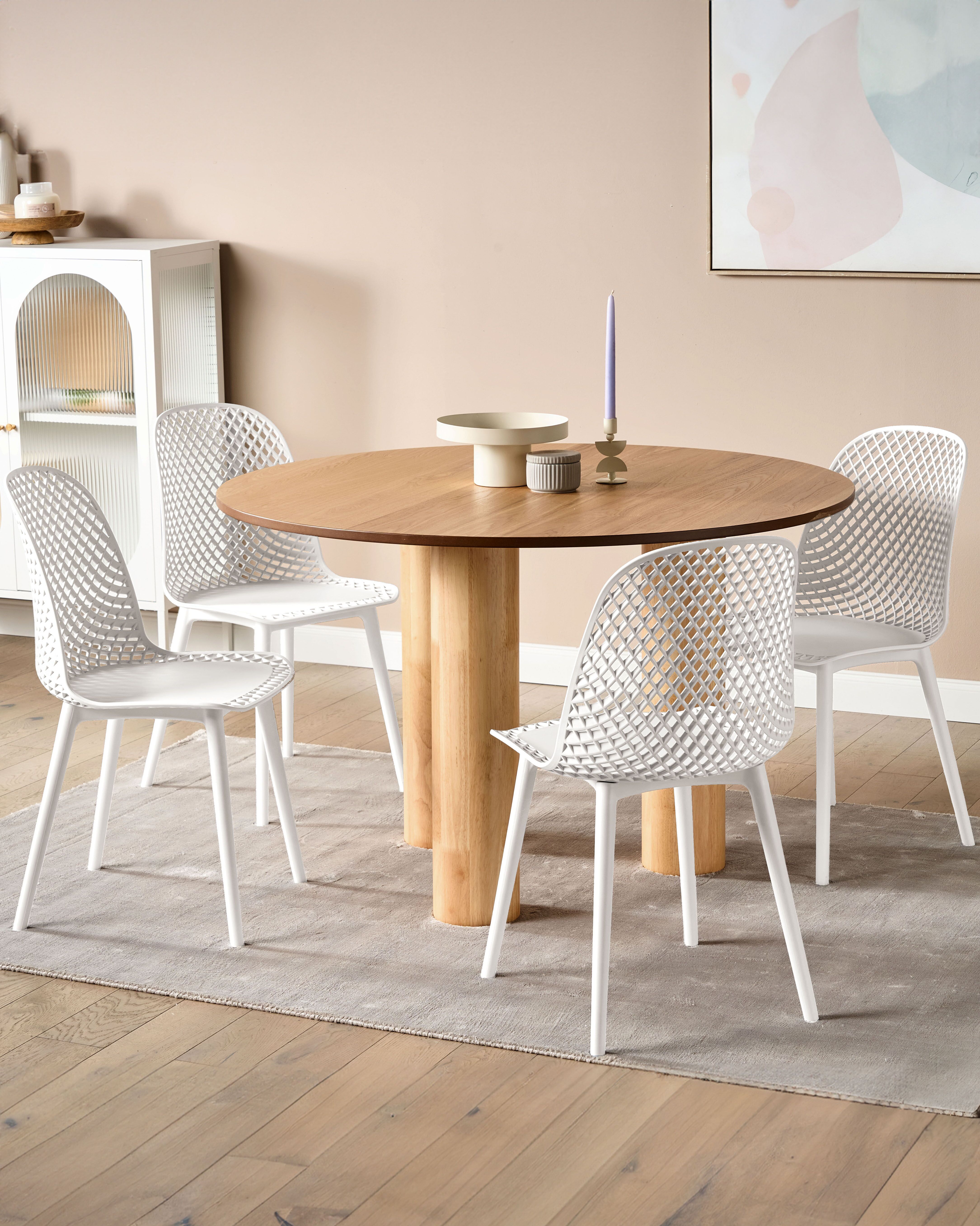 Set of 4 Dining Chairs EMORY White