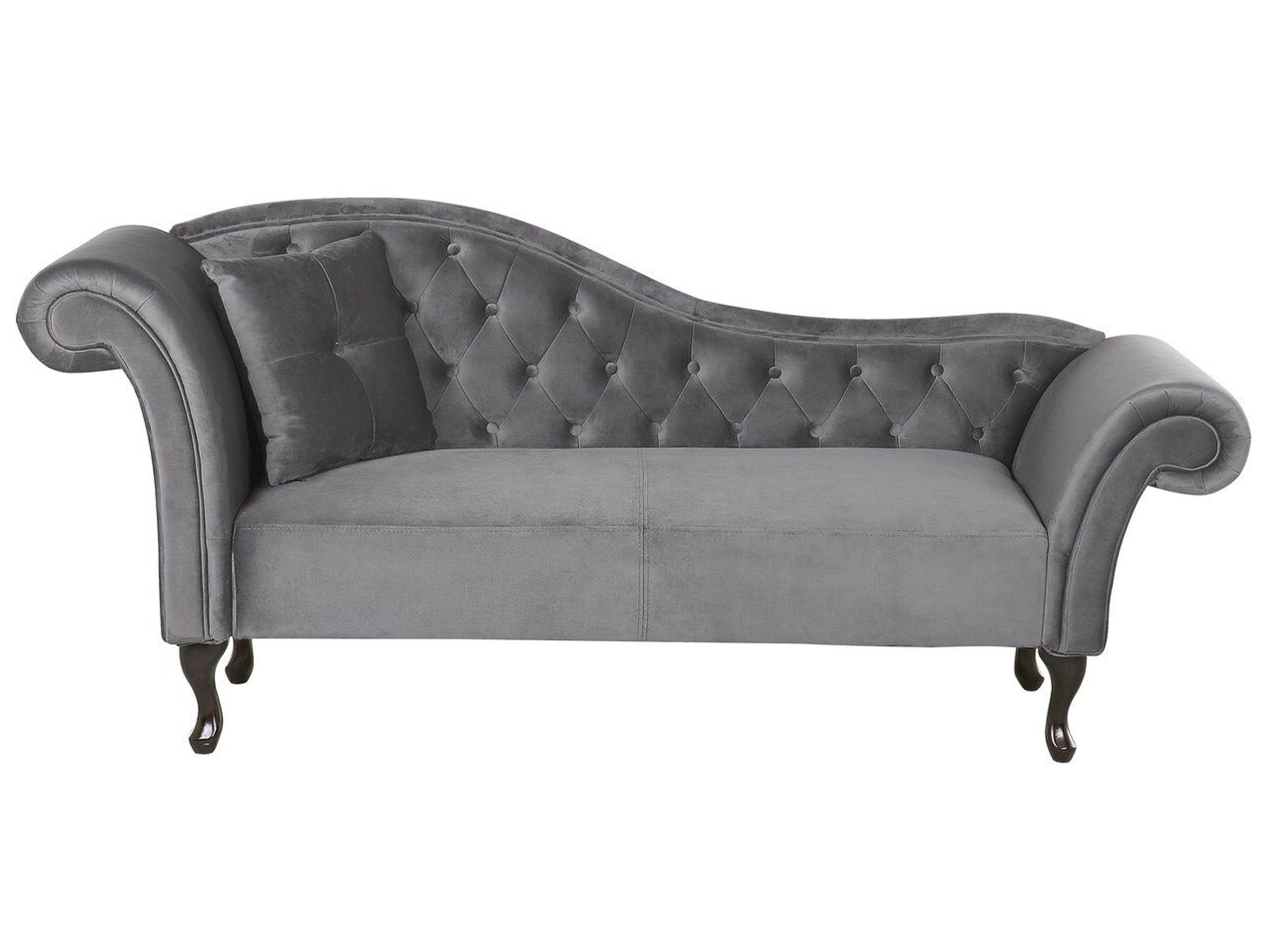 Left-Hand Chaise Lounge LATTES Velvet Grey