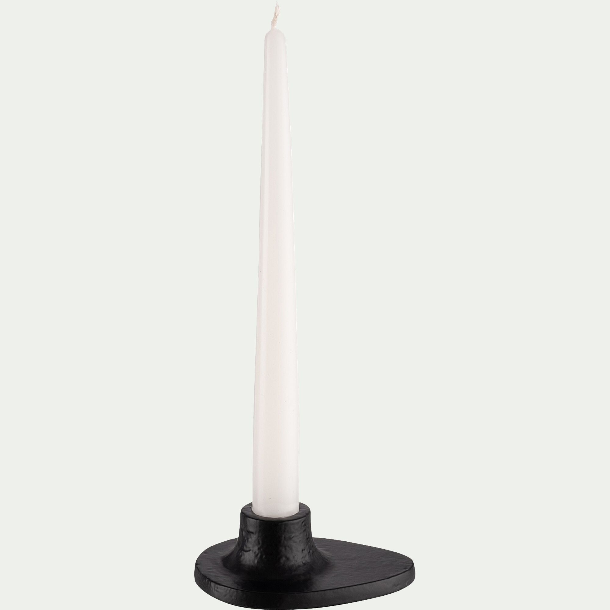 LOKI - Bougeoir ovale en fonte d'aluminium H3,5cm - noir