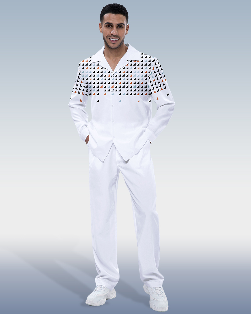 Suitmens Men's White Long Sleeve Walking Suit 001