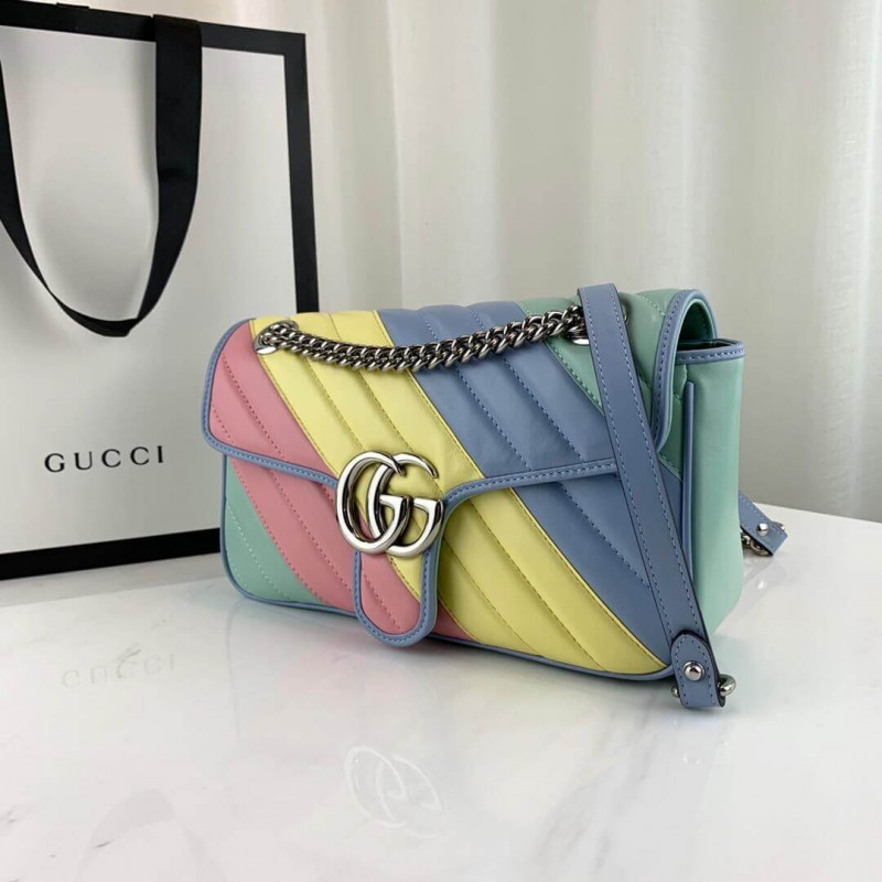 Replica Gucci Gg Marmont Small Shoulder Bag In Pastel And Rainbow 4434971:1High-quality replica