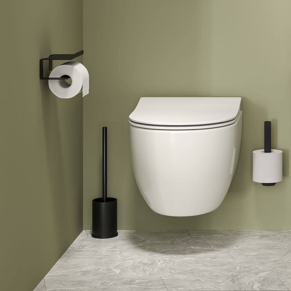 Tiger Colar Toiletrolhouder met Planchet - Zwart