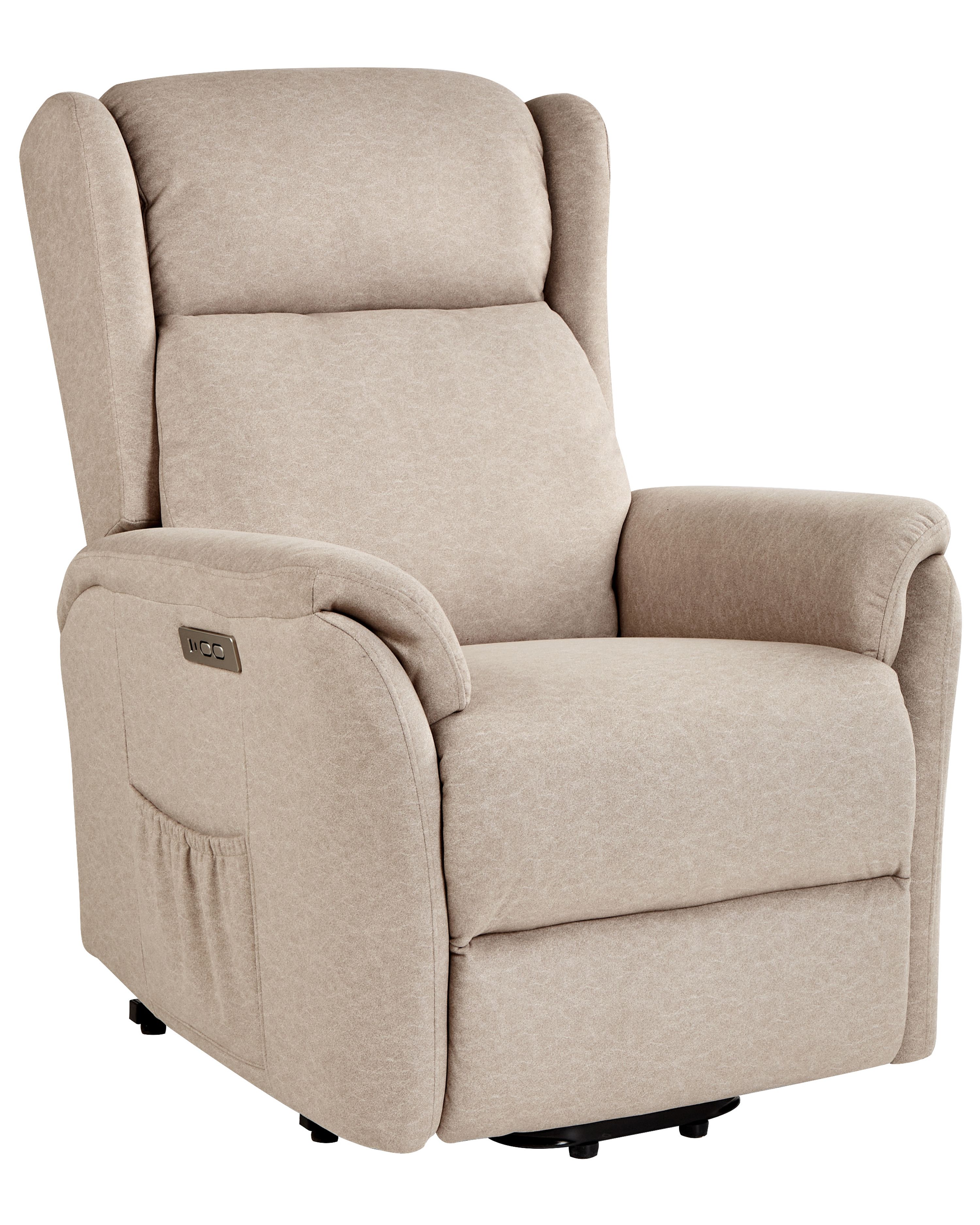Electric Recliner Chair ELEGY with Footrest Fabric Taupe