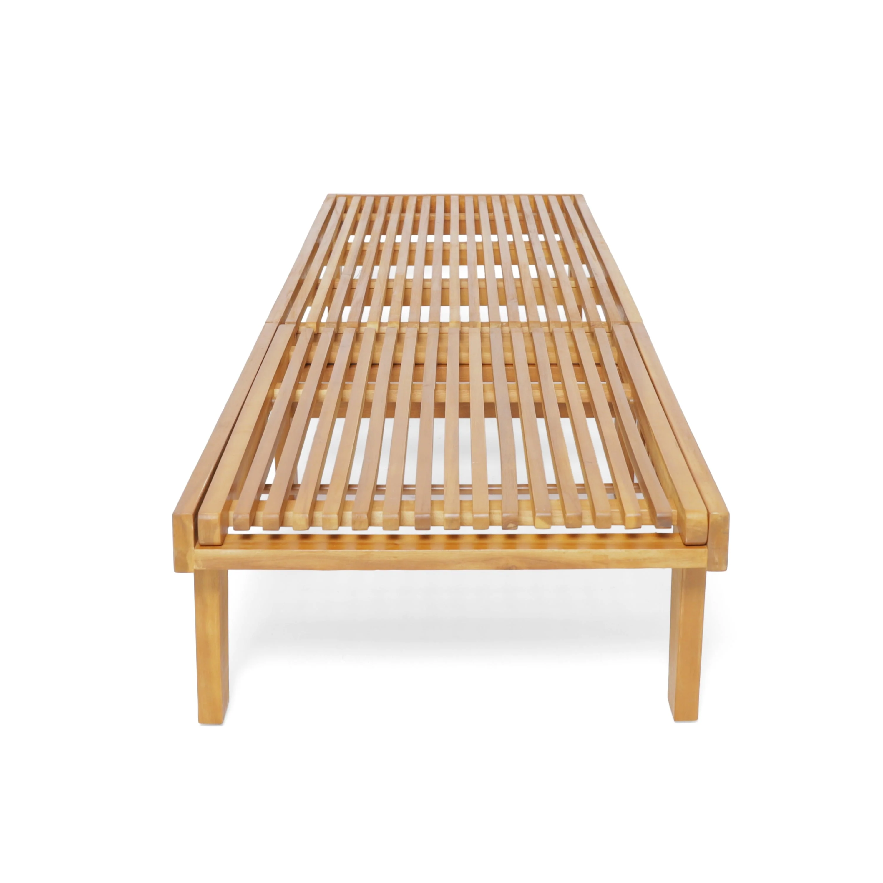 Maddison Outdoor Wooden Chaise Lounge, Teak Finish - Image 10