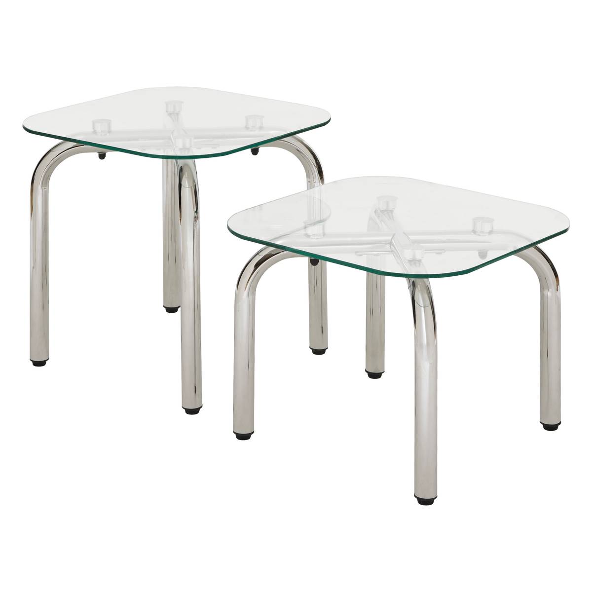 "Hecate" Nesting Tables Silver, 50x50 cm