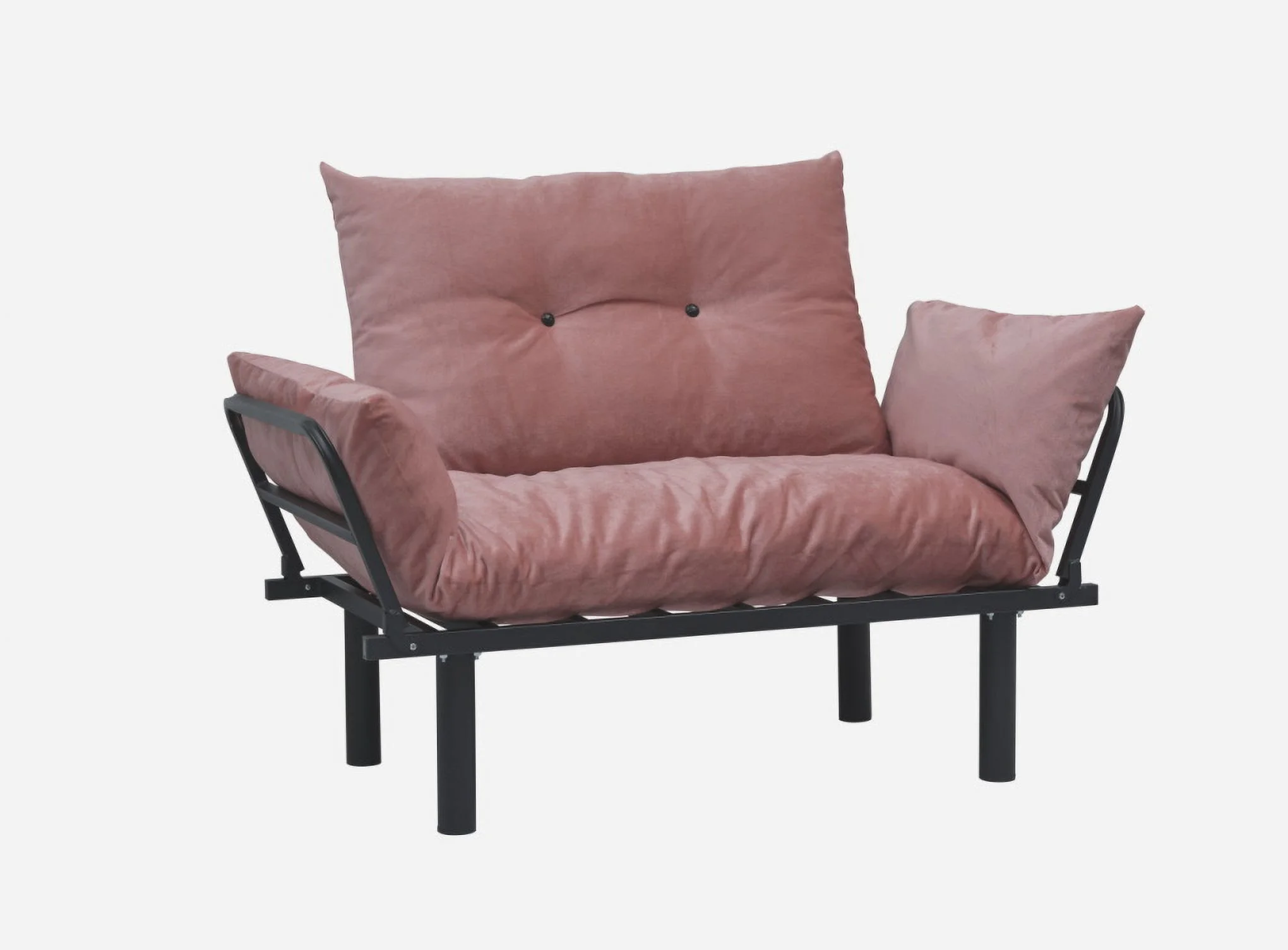 JINS&VICO Futon Love Seats with Adjustable Backrest, 2 Seat Convertible Sofa for Living Room, Small Space, Offices, Dorm, Studio,Sofa Chair(Pink) - Image 4