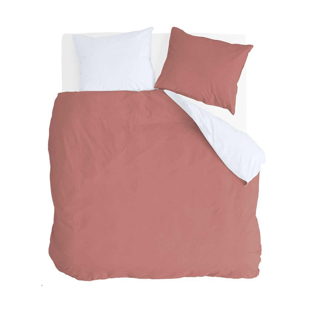 Byrklund - Dekbedovertrek Side Way - 240x220 - Terra   Wit