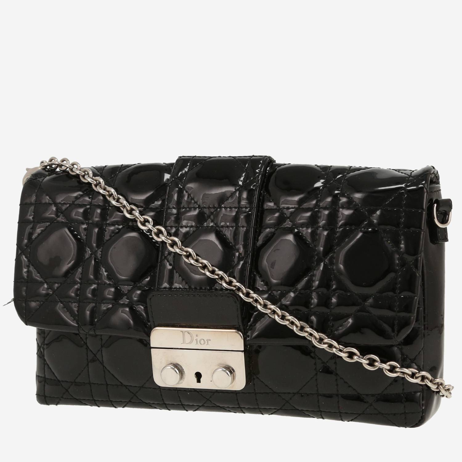 Dior shoulder bag in black patent leather1:1High-quality replica