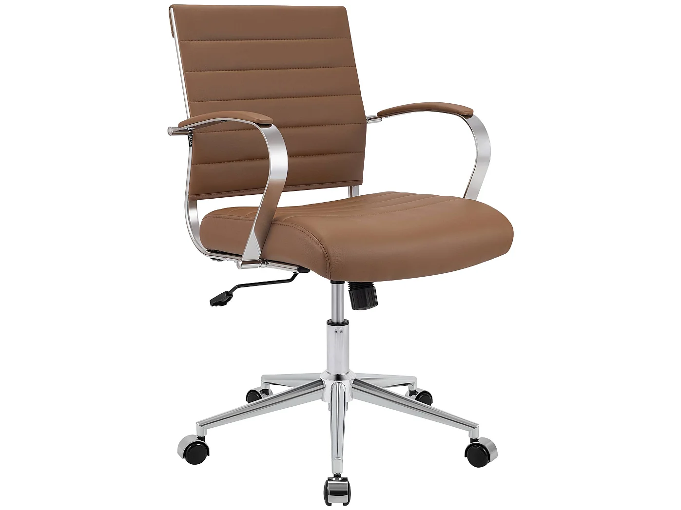 Chaise de bureau - Véritable cuir - Marron clair - Oakland