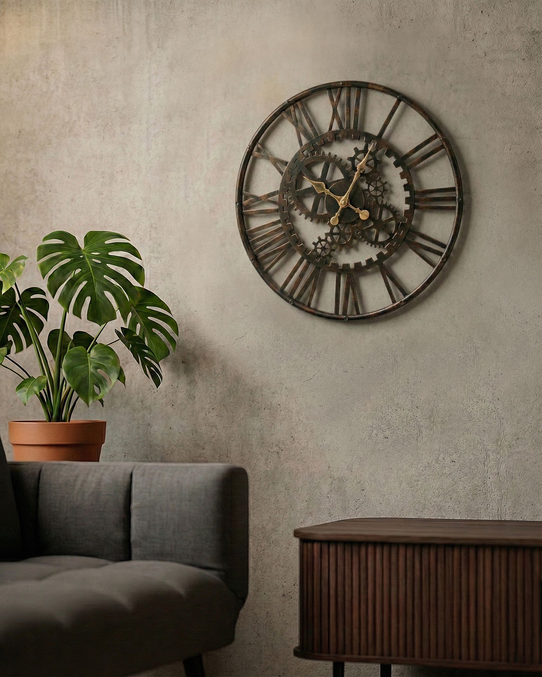 Wall Clock PETRER 60 cm Metal Black