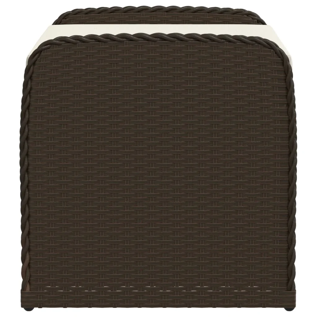 vidaXL Storage Bench with Cushion Outdoor Garden Seat Furniture Poly Rattan - Image 14