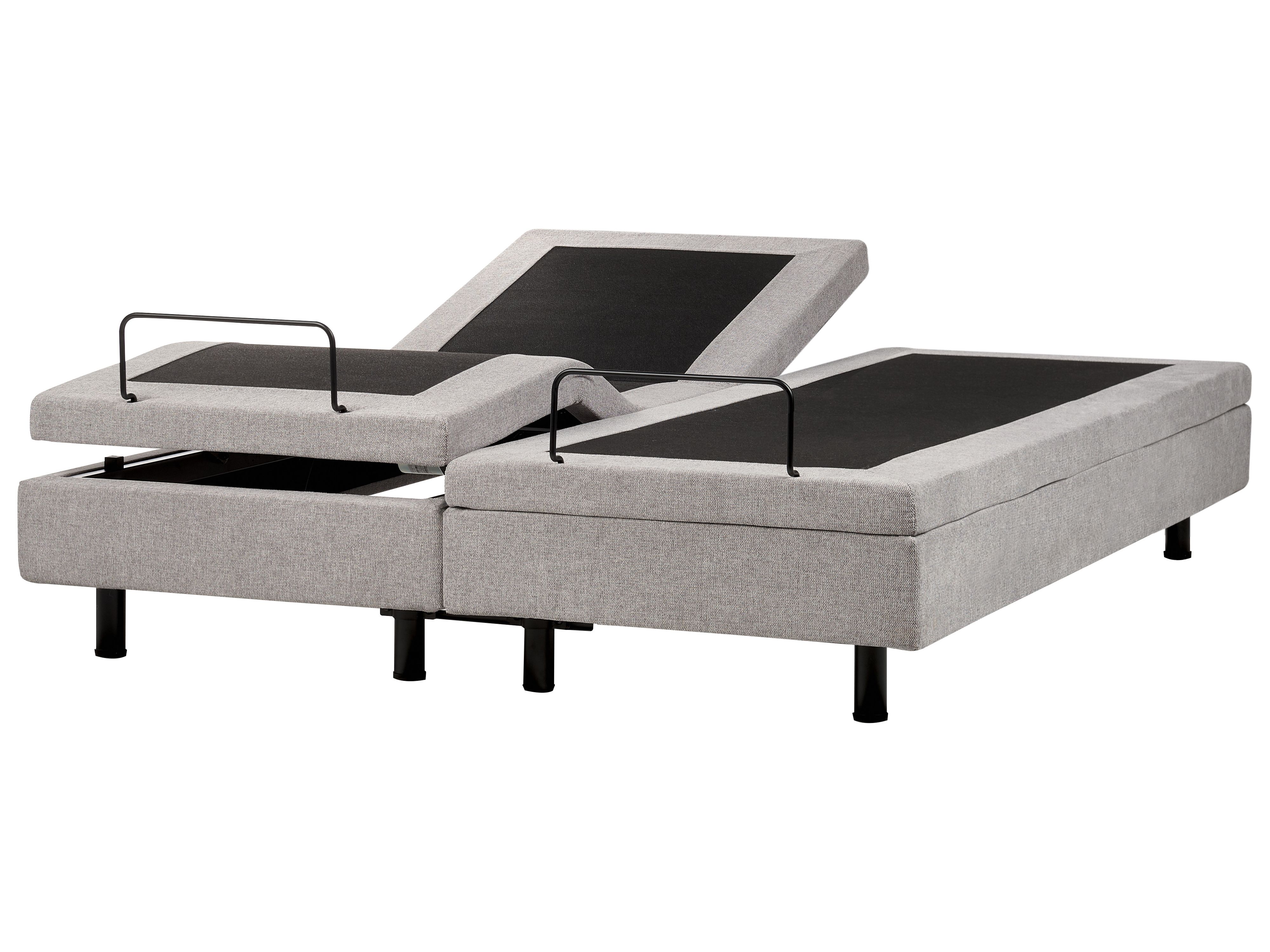 Adjustable Bed without Headboard Fabric CASTELLAN 160 x 200 cm (EU King Size) Light Grey