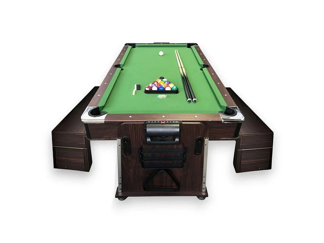Table de Billard 7 pieds Multi-jeux vert Air Hockey, Table de Tennis, Table – Stark avec Bancs